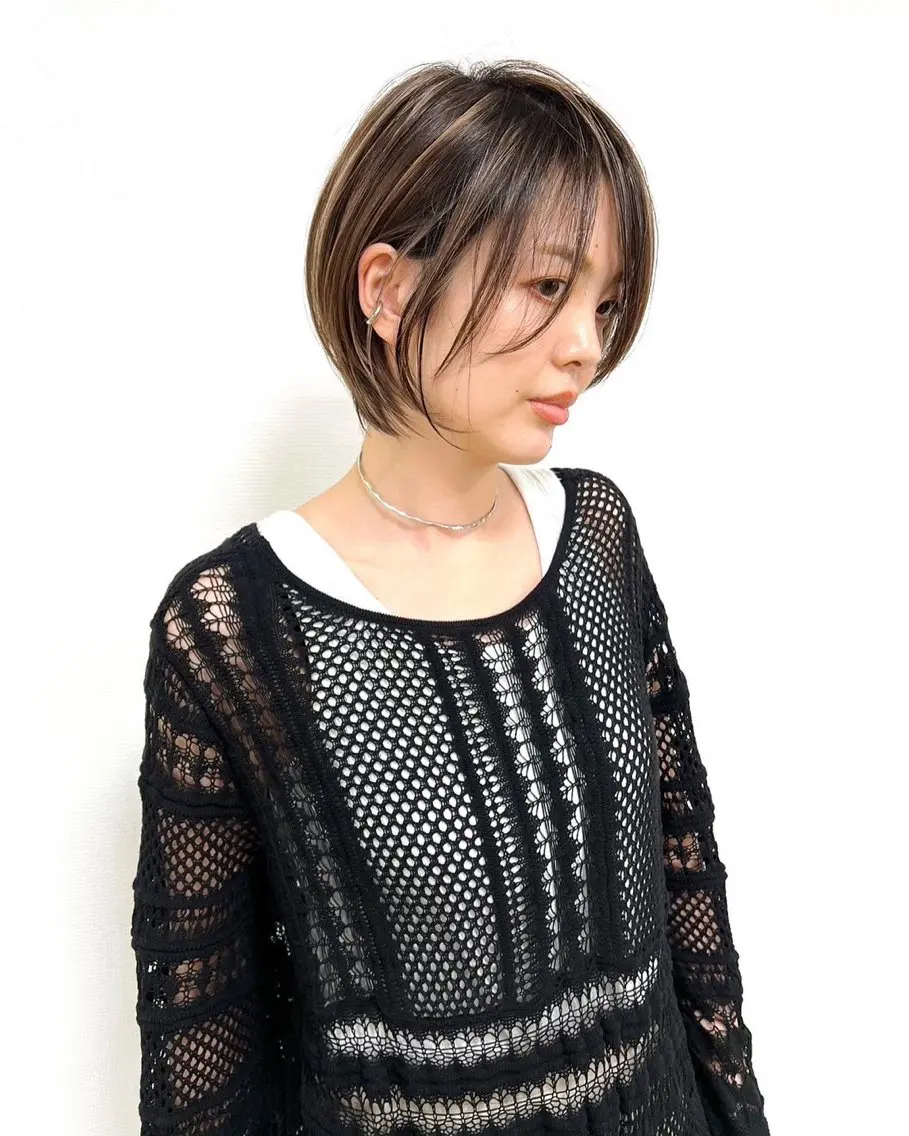 ショート カラー カット ヘアカラー ハイライトNo.1☆ ゆうのヘアスタイル
