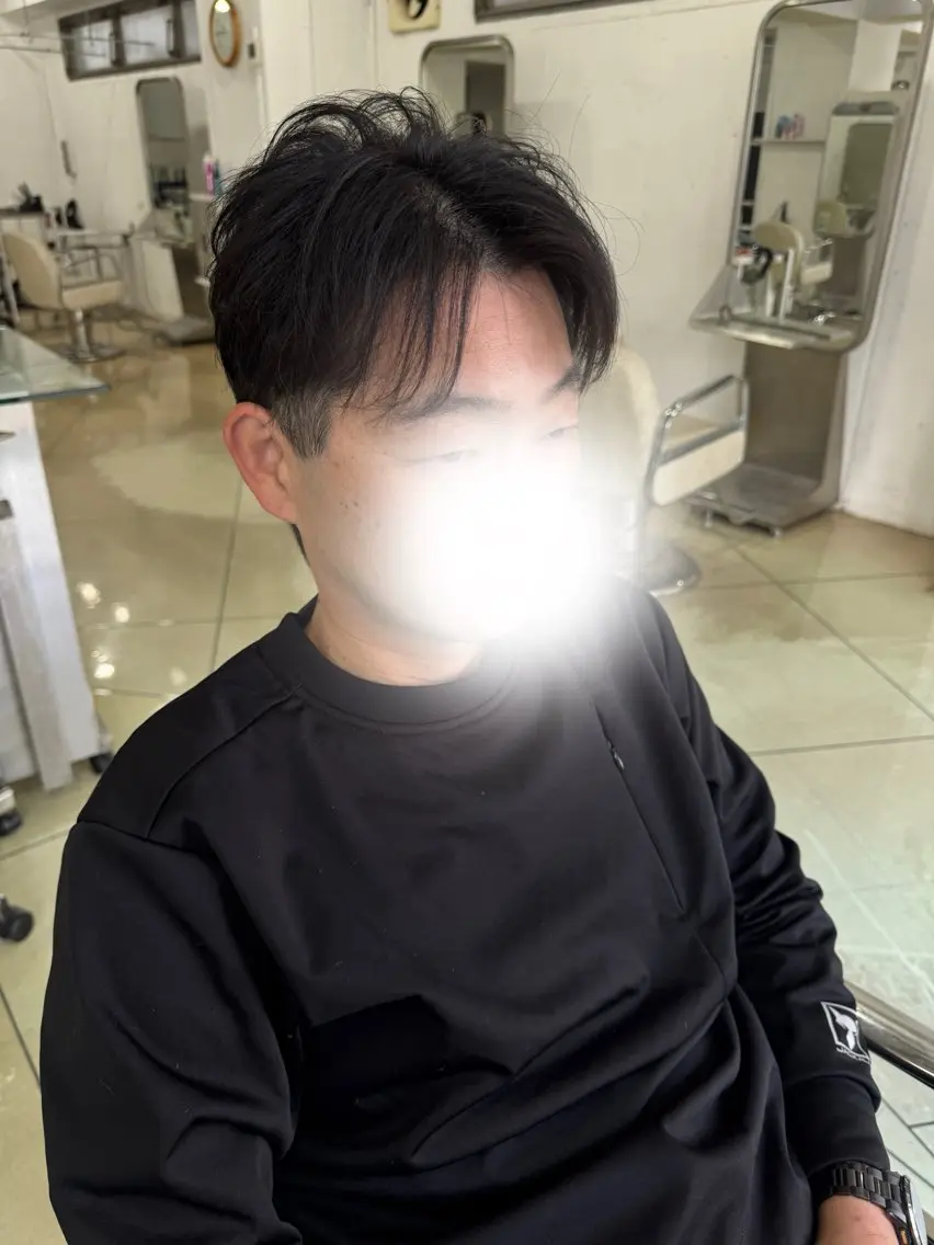 ショート メンズ センターパート カット ✂︎レディース のメンズカット屋さんのヘアスタイル