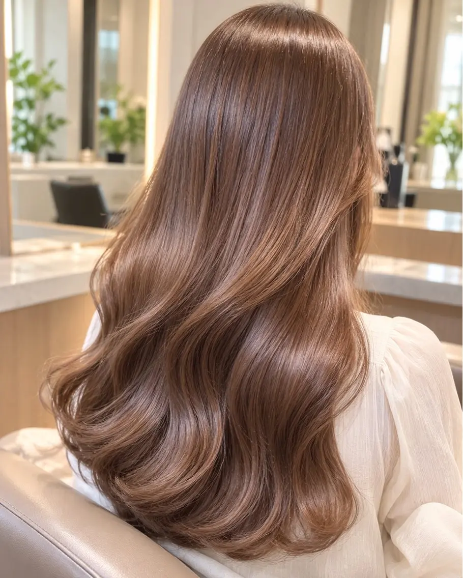 ロング カラー 透明感カラー トリートメント カット ヘアカラー トリートメント 顔周りレイヤー/透明 感カラー/難波雄雅のヘアスタイル