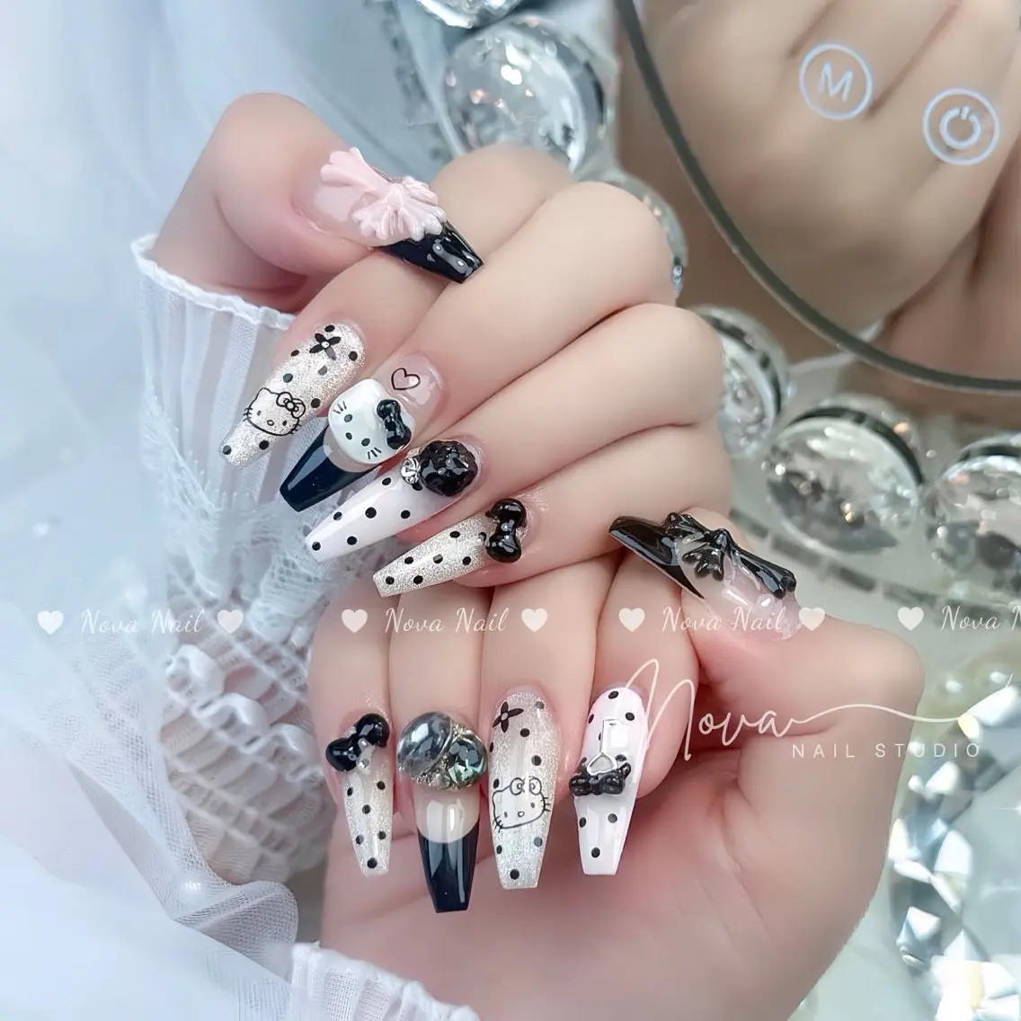ネイル 韓国ネイル ロングネイル スカルプネイル ワンホンネイル ハンドネイル ハンドケア Kitty Nail Novaのネイルデザイン