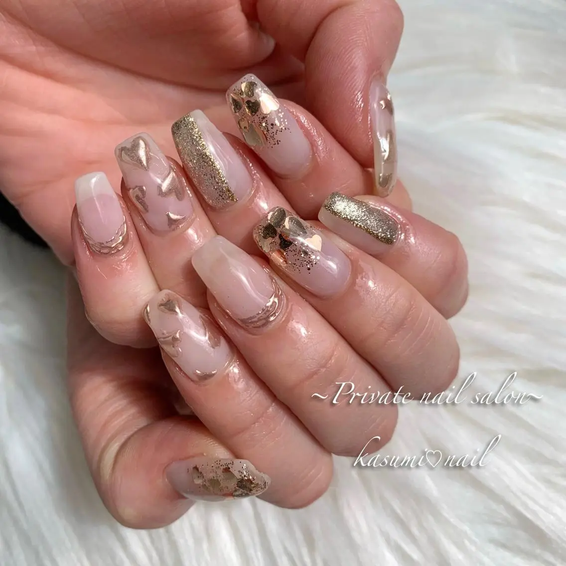 ネイル アートネイル ラメ(グリッター) マグネットネイル ミラーネイル 持ち込み KASUMI♡ Nailのネイルデザイン
