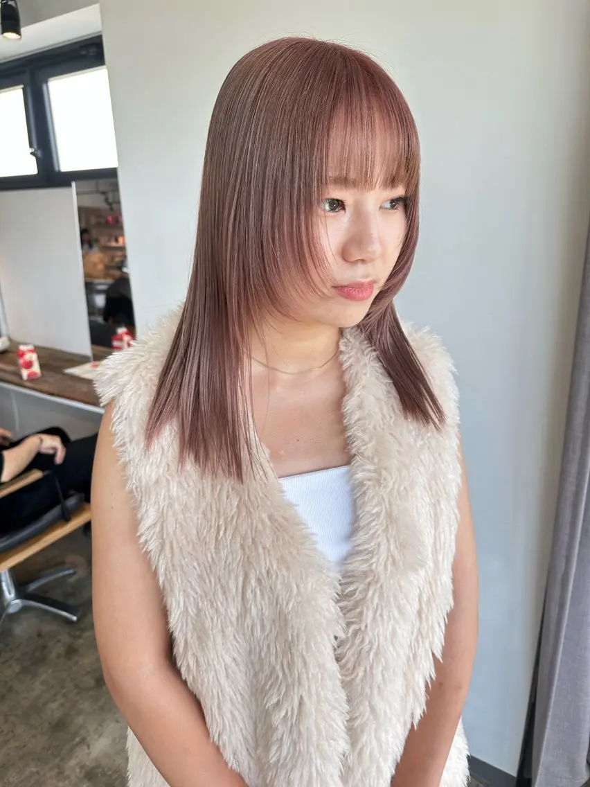 ミディアム カラー カット ヘアカラー トリートメント ヘアセット ✨艶ブリーチカラー ✨四ノ宮裕己のヘアスタイル