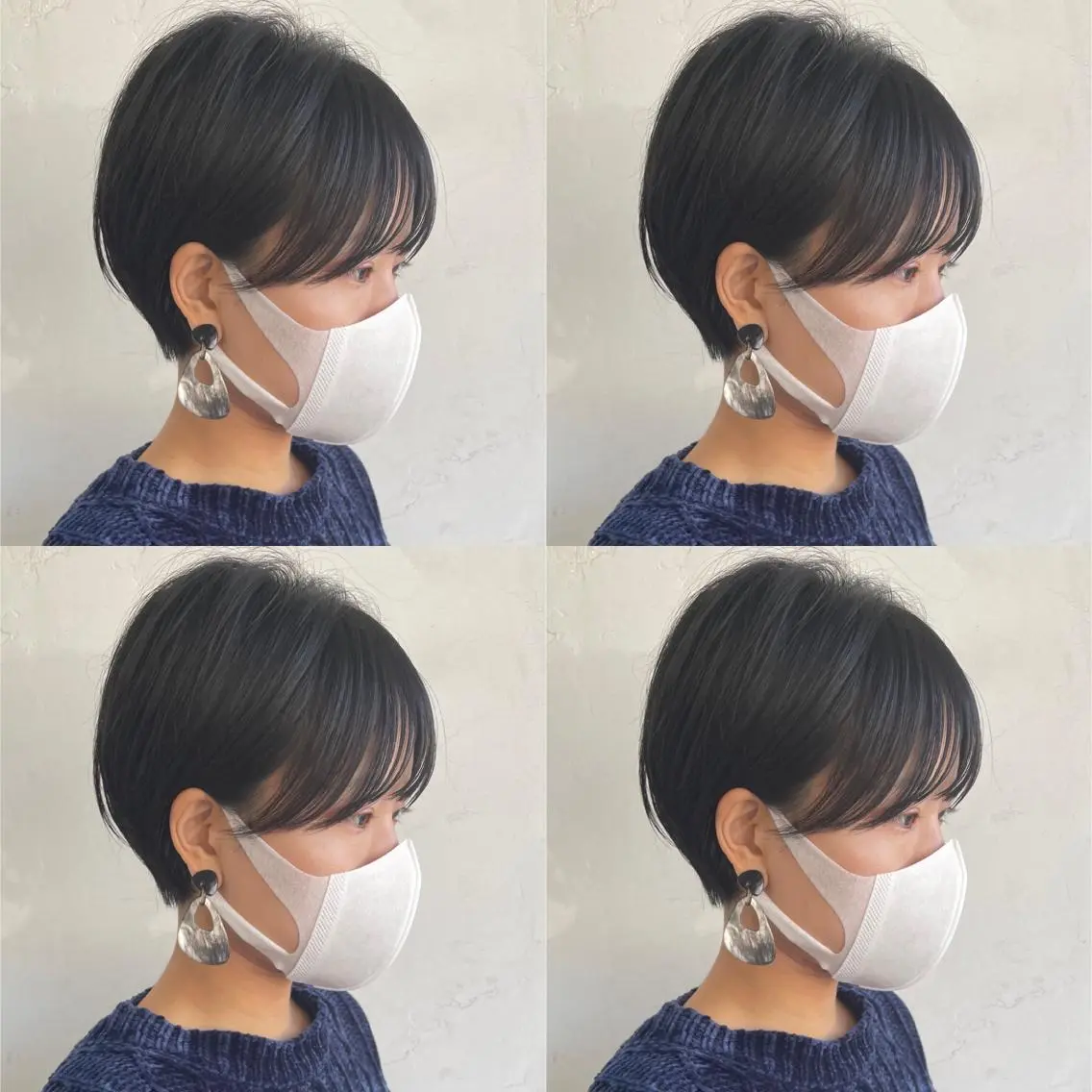 ショート ショートボブ ハンサムショート 丸みショート ボブ くびれヘア カット ヘアカラー 京都大人女性ショート 徒歩1分/秋山のヘアスタイル