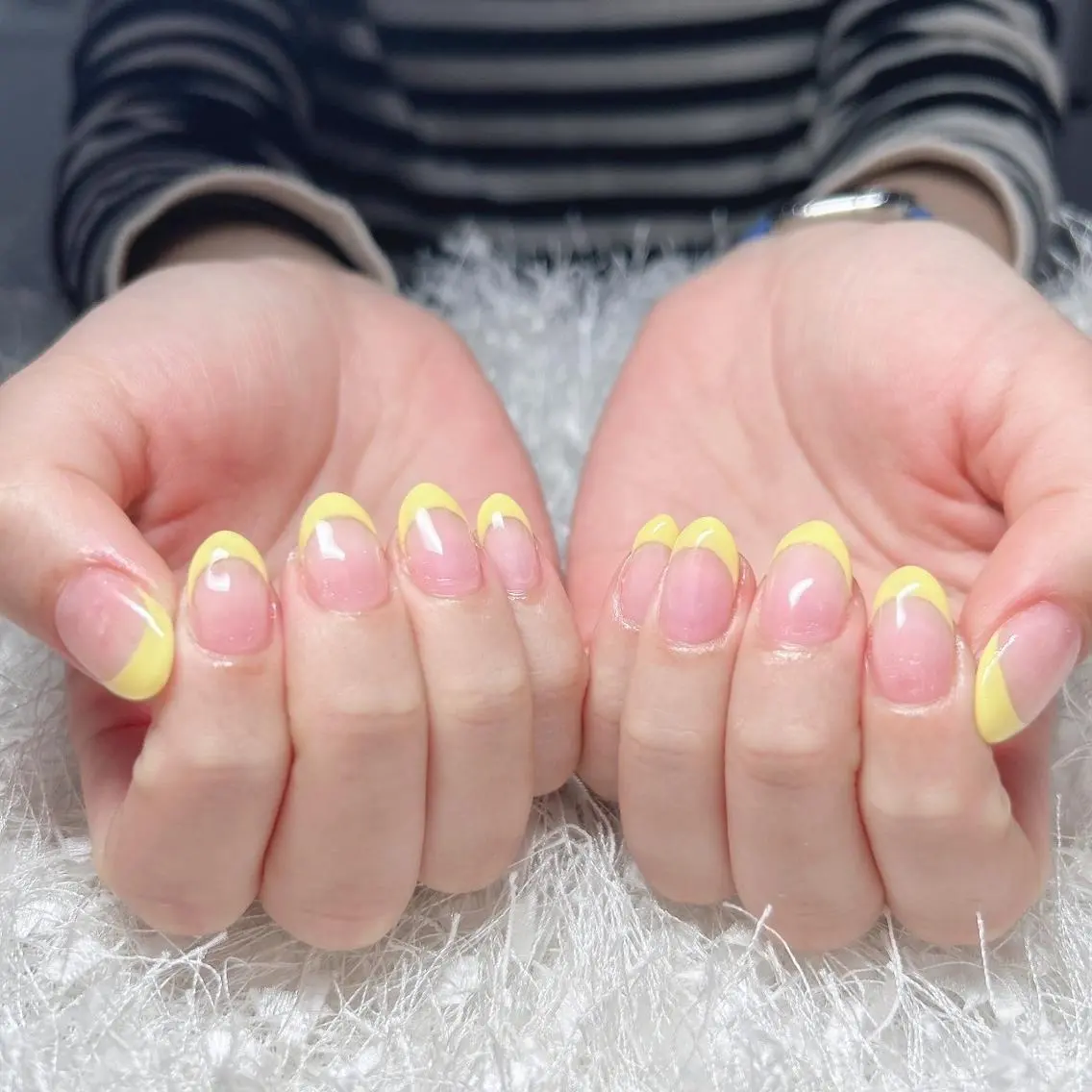 ネイル 長さ出し フレンチネイル ジェルネイル グラデーション 韓国ネイル ハンドネイル Nail&eye Belire 新宿のネイルデザイン