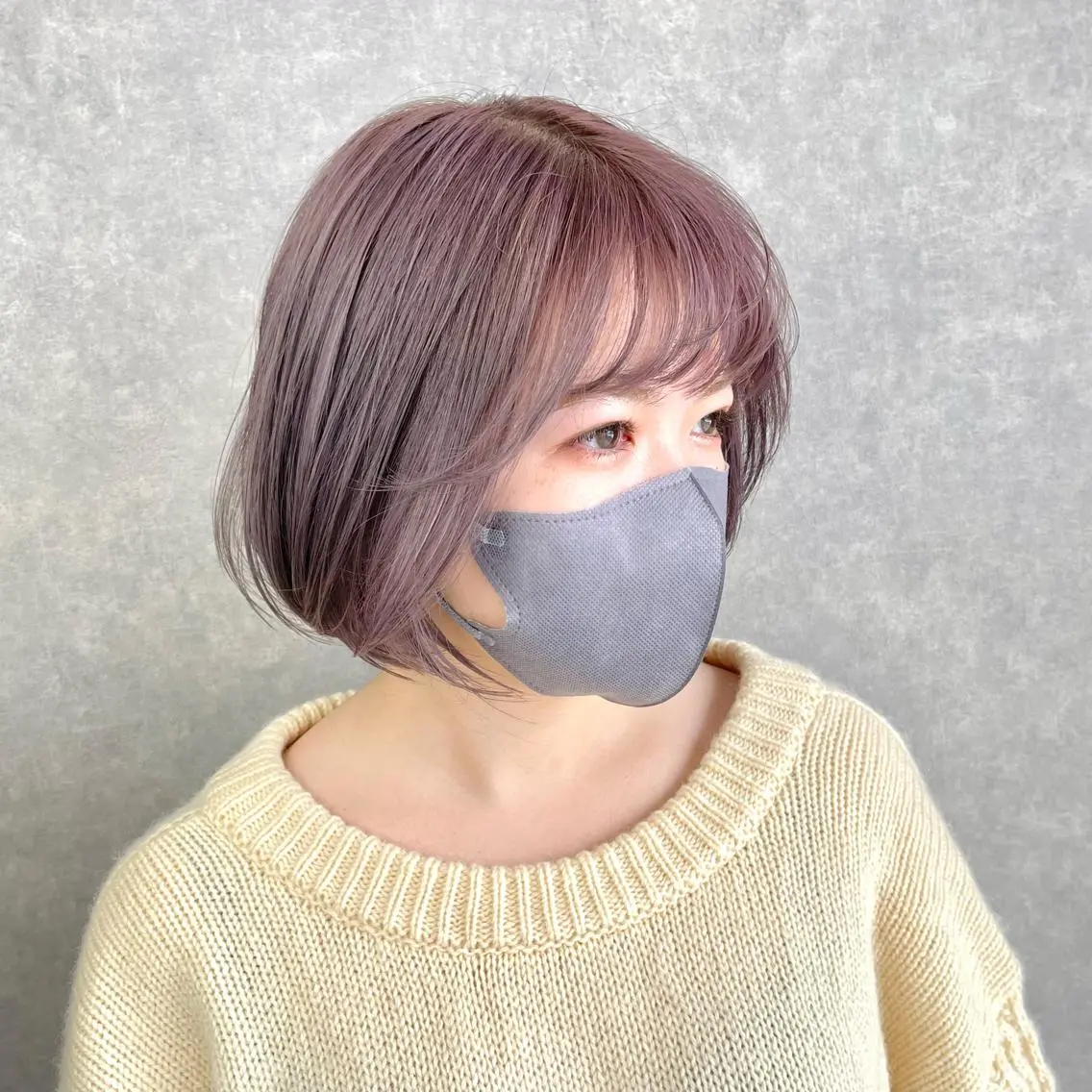 ミディアム カラー カット ヘアカラー トリートメント 一ノ瀬 暁のヘアスタイル