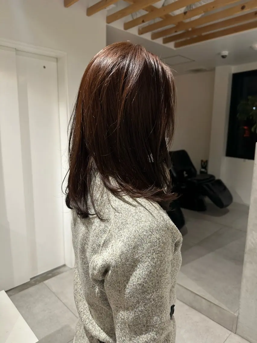ミディアム カット ヘアカラー トリートメント 和田 あおいのヘアスタイル