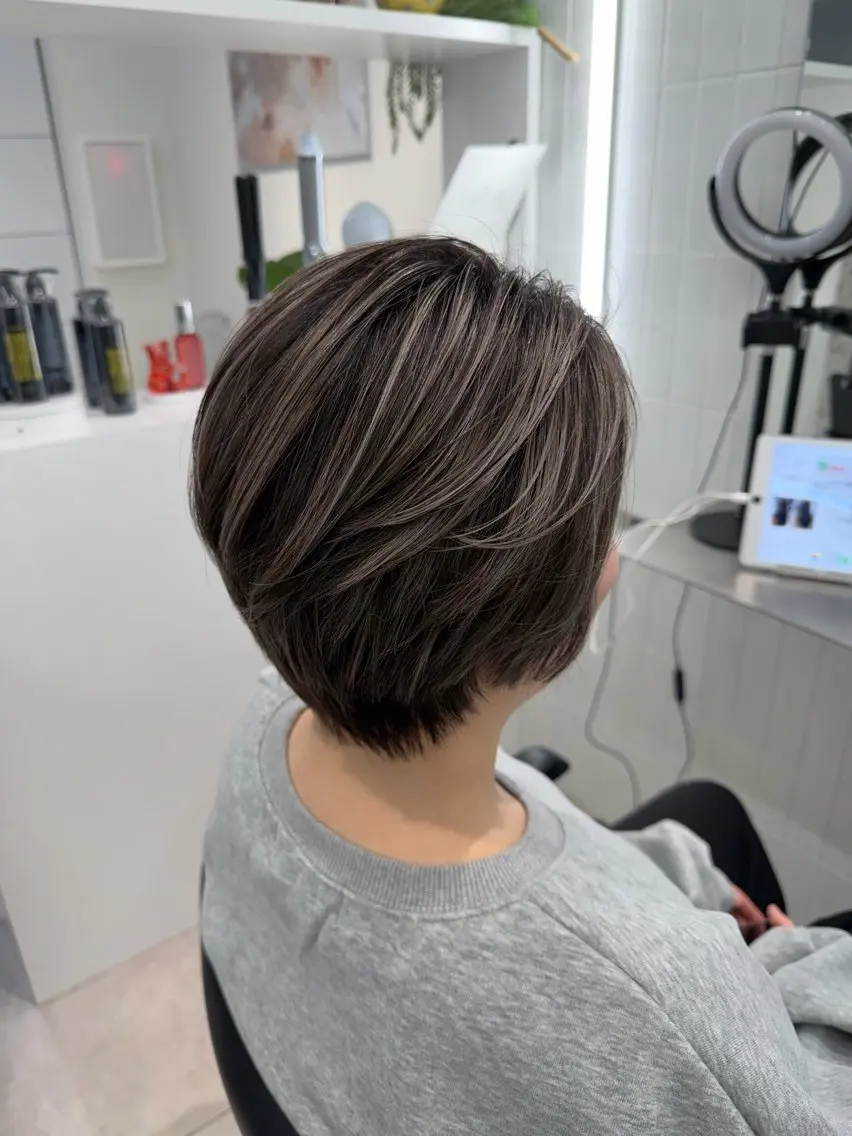 ショート カラー ハイライトカラー ハイライト ショートヘア カット ヘアカラー トリートメント 大智/ハイライト バレイヤージュのヘアスタイル