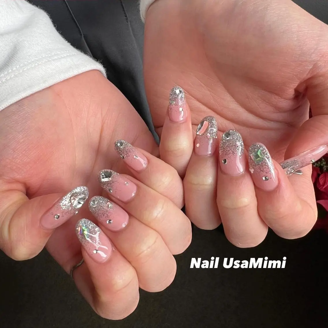 ネイル フットネイル ジェルネイル マグネットネイル 持ち込み ニュアンスネイル 本町ネイルNail UsaMimiのネイルデザイン