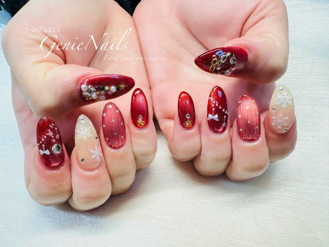 メンズ ネイル アートネイル 氷ネイル・うるうるネイル ロングネイル メンズネイル 持ち込み Genie Nailsのネイルデザイン