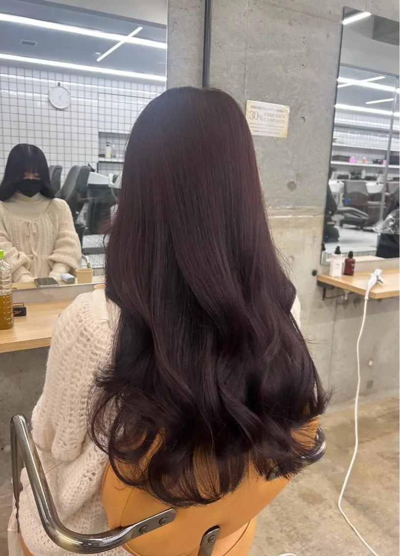 ロング カラー 🌷ラベンダーピンク 顔まわり🌷ねいろのヘアスタイル