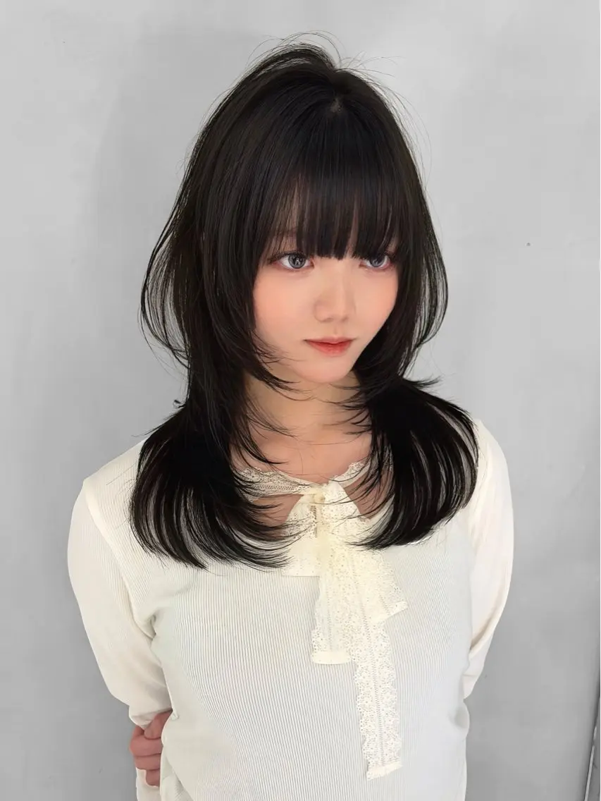 ミディアム カラー ハッシュカット レイヤーカット 🥇KEN /レイヤー/カラーのヘアスタイル