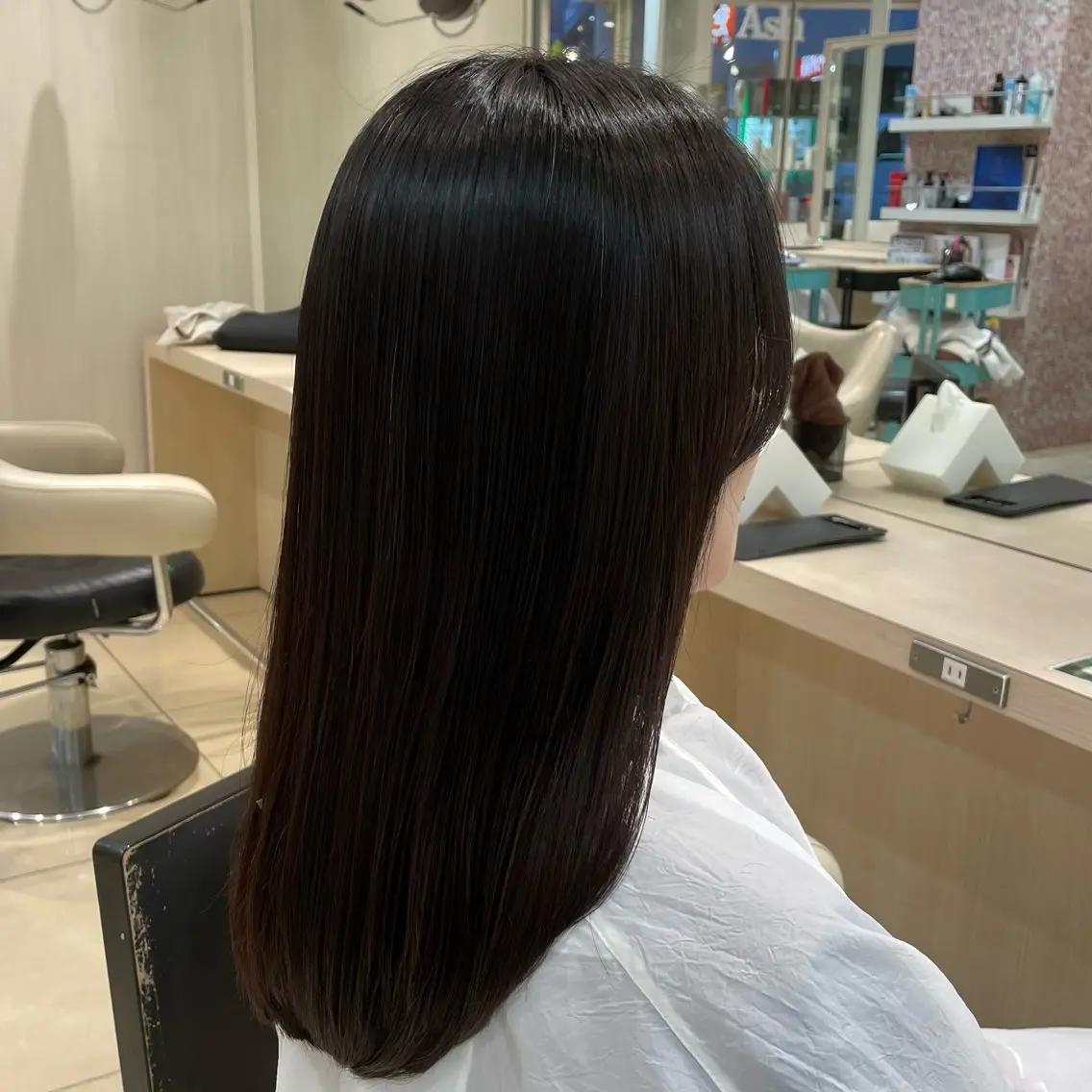 ロング カット 縮毛矯正 カジサ ケイコのヘアスタイル