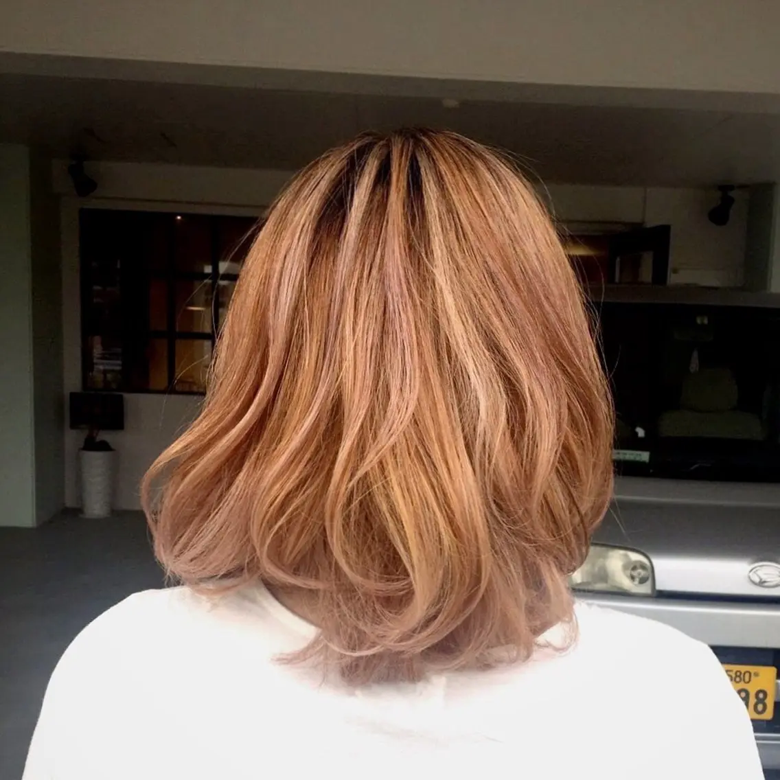 ミディアム ハイライト ヘアカラー 千葉 光春のヘアスタイル