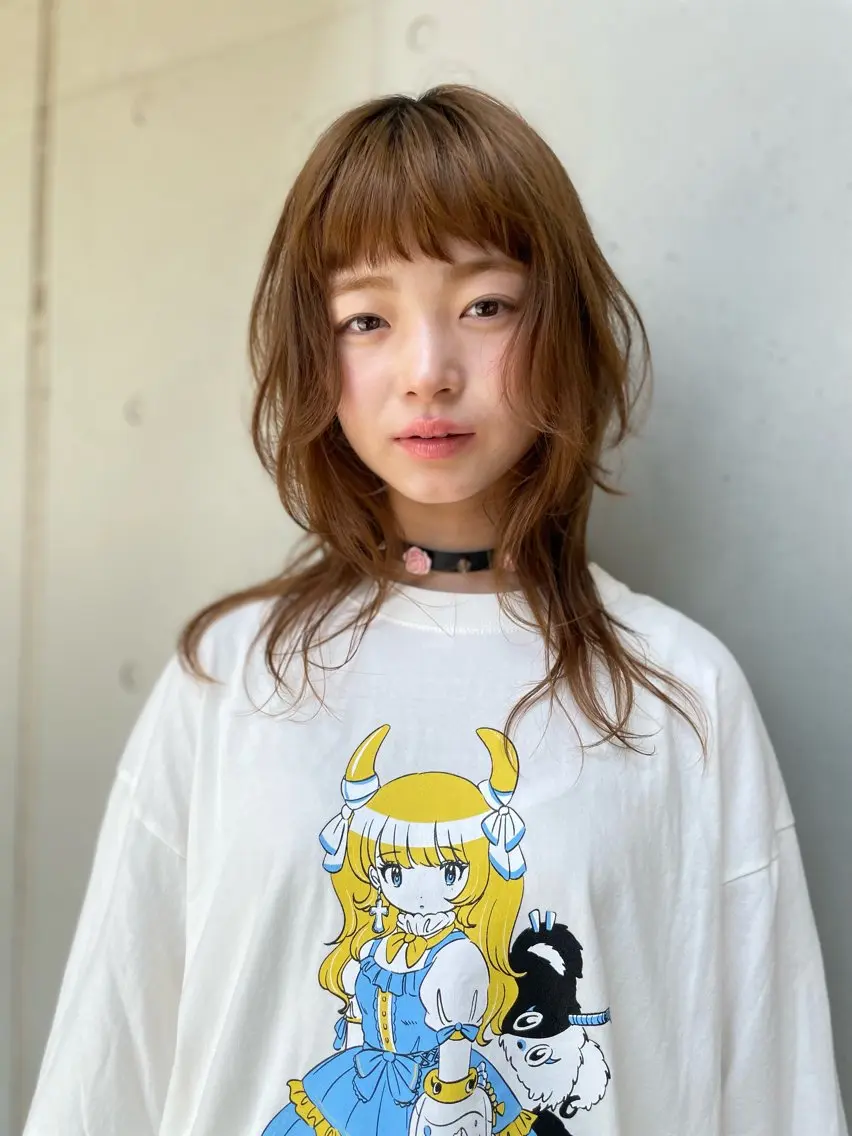 ミディアム カラー パーマ ヘアアレンジ ミディアムレイヤー ブラウンカラー 透明感カラー ハッシュカット レイヤーカット PayPay対応 kaito🍫のヘアスタイル