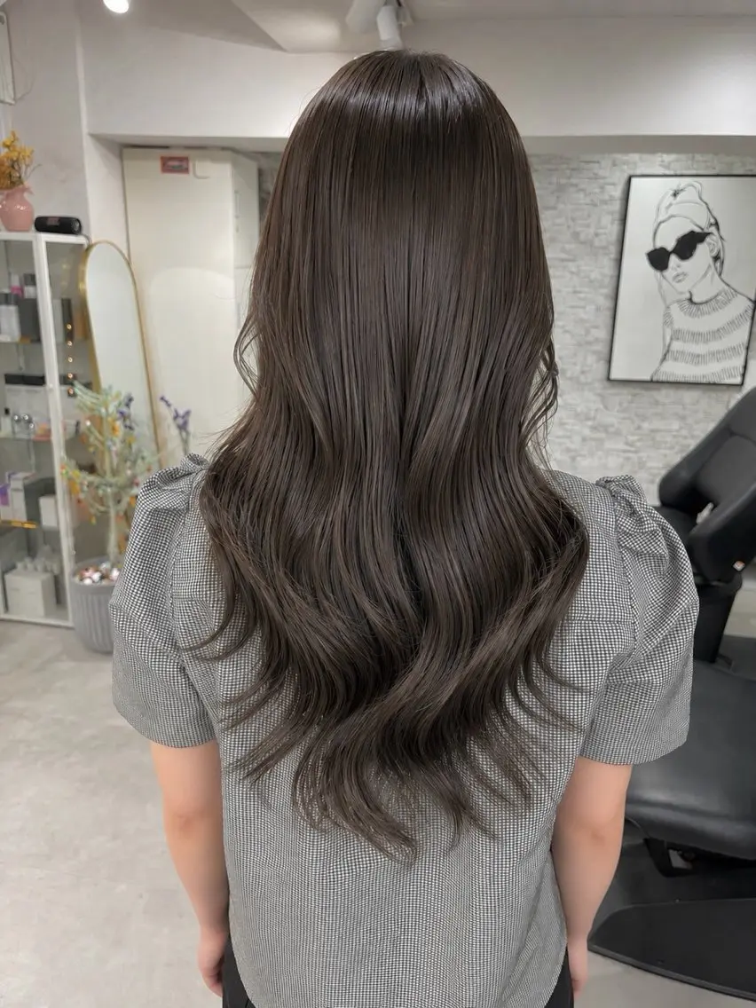ロング カラー カット ヘアカラー トリートメント 髪質改善will hairdesignのヘアスタイル