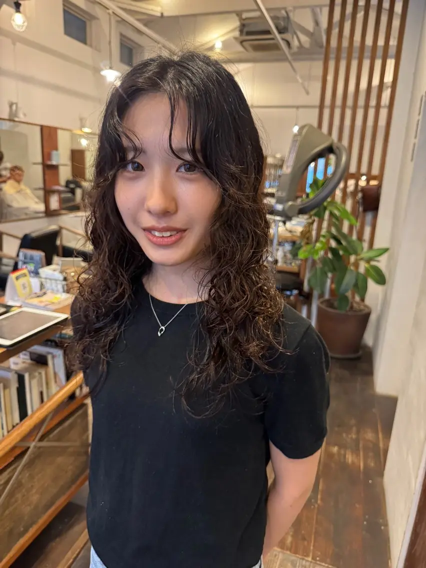 セミロング パーマ カット パーマ MOK大阪梅田店 Asahiのヘアスタイル