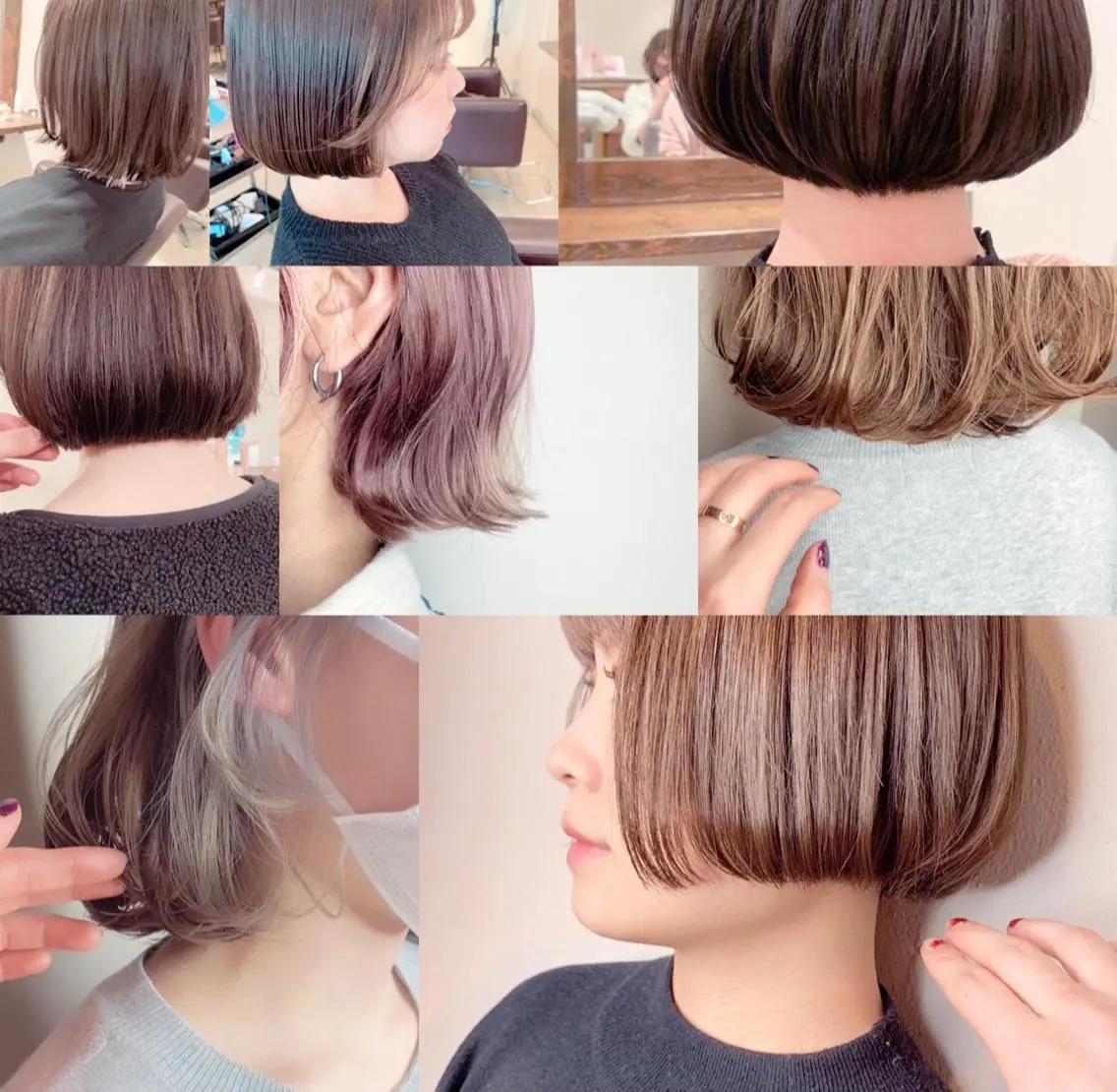 ショート ボブ 小顔カット minatsu 東京の技術を京都でのヘアスタイル