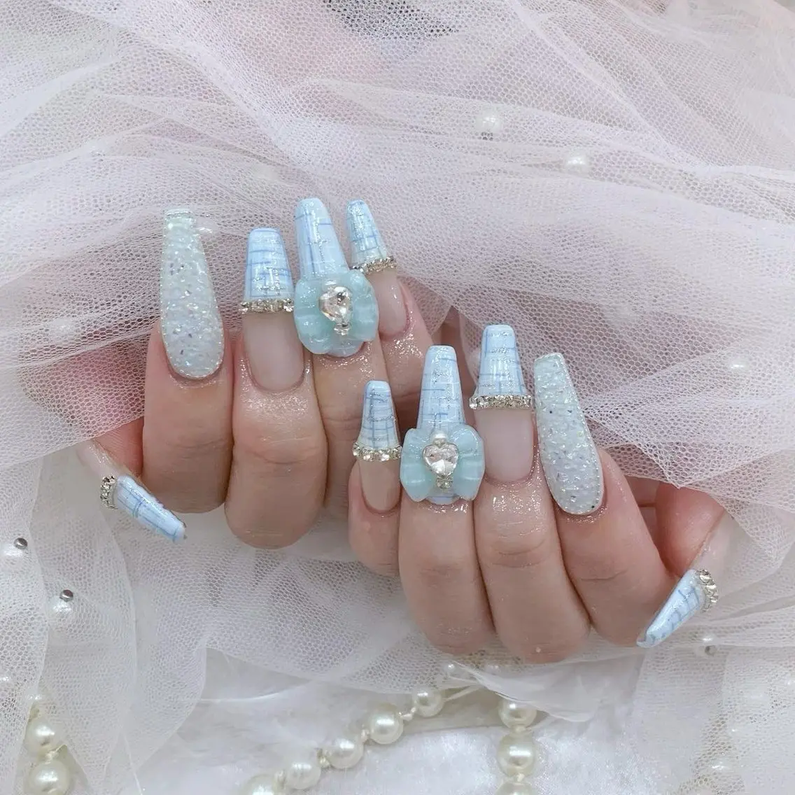 ネイル 長さ出し フレンチネイル グラデーション 卒業式 マグネットネイル Sora nail 長さ出し専門店のネイルデザイン