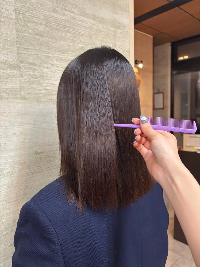 ミディアム 縮毛矯正 モデル 募集中🧸佐藤 李桜のヘアスタイル
