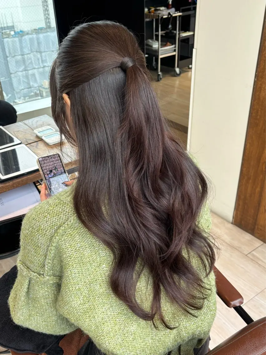 簡単ヘアアレンジor韓国風巻き髪💫UVカットトリートメントお仕上げ🤍相談メニュー✨の写真