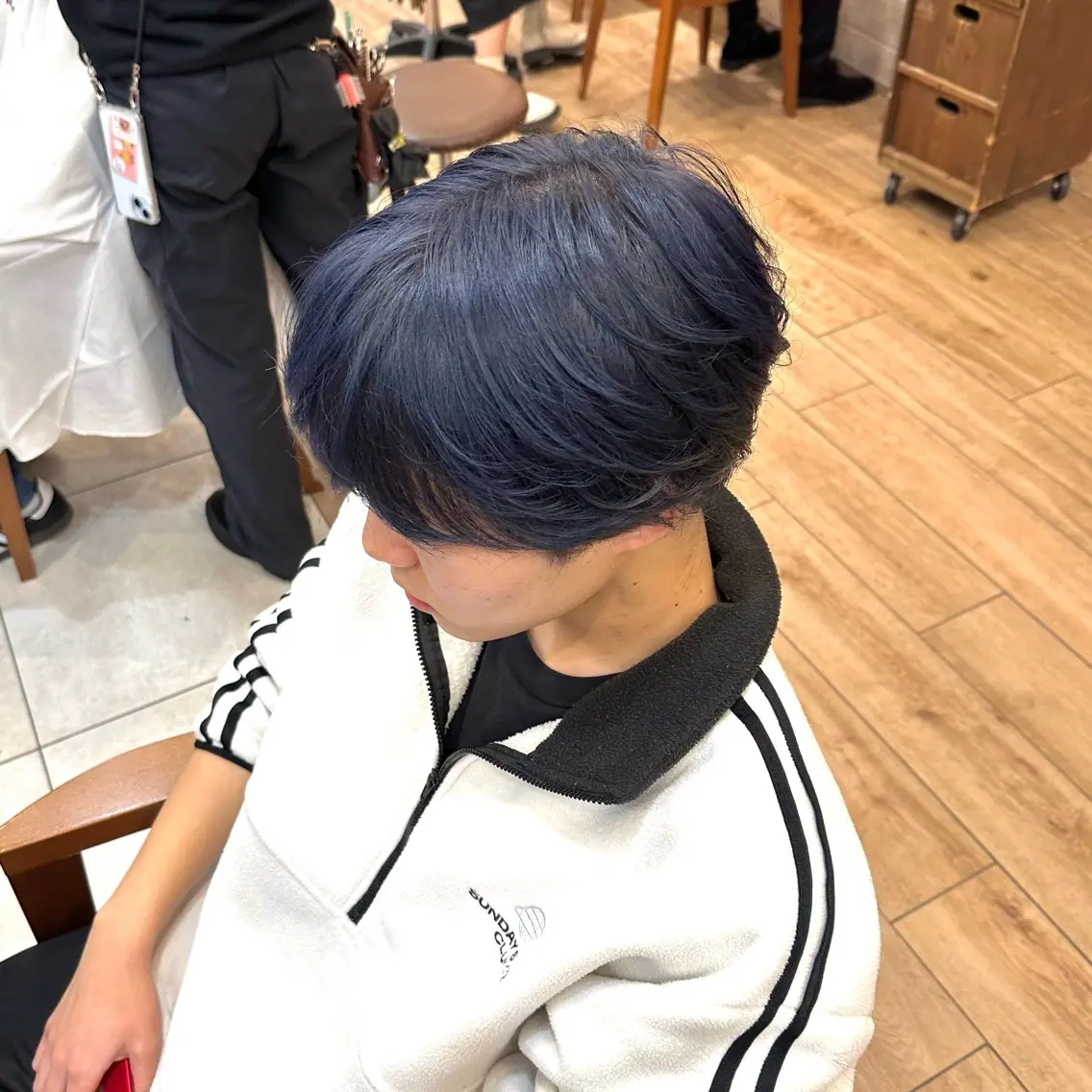 カラー メンズ マッシュ ネイビーカラー 🌈【曲がる縮毛矯正 】🌈益子卓馬のヘアスタイル