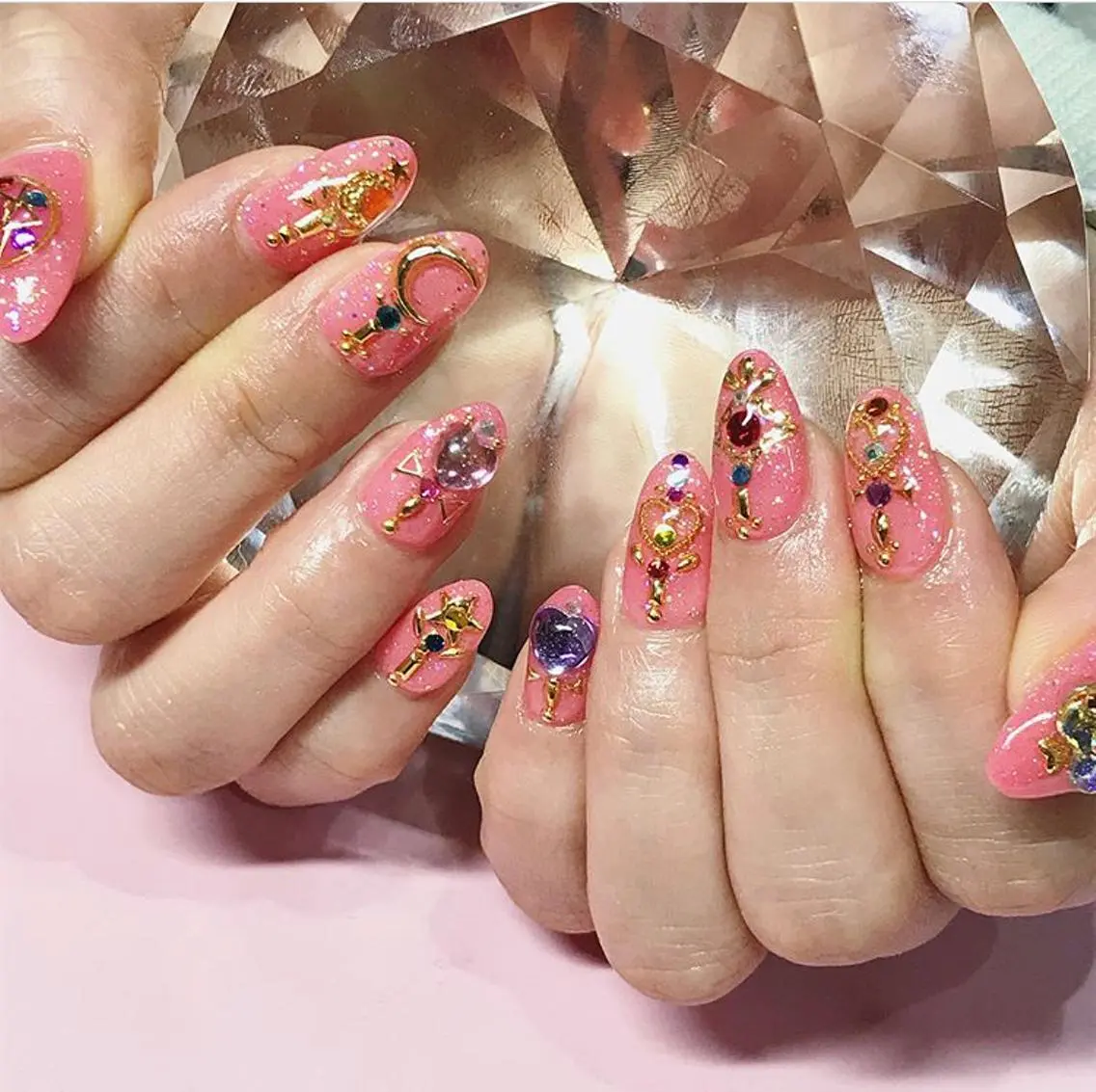 ネイル 渋谷／チップ長さ出し 👑アプレgel-xのネイルデザイン