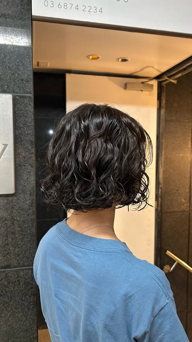 ショート パーマ ボブ トリートメント ニュアンスパーマ カット パーマ トリートメント 🌿ボブ パーマ高橋啓太🌿のヘアスタイル