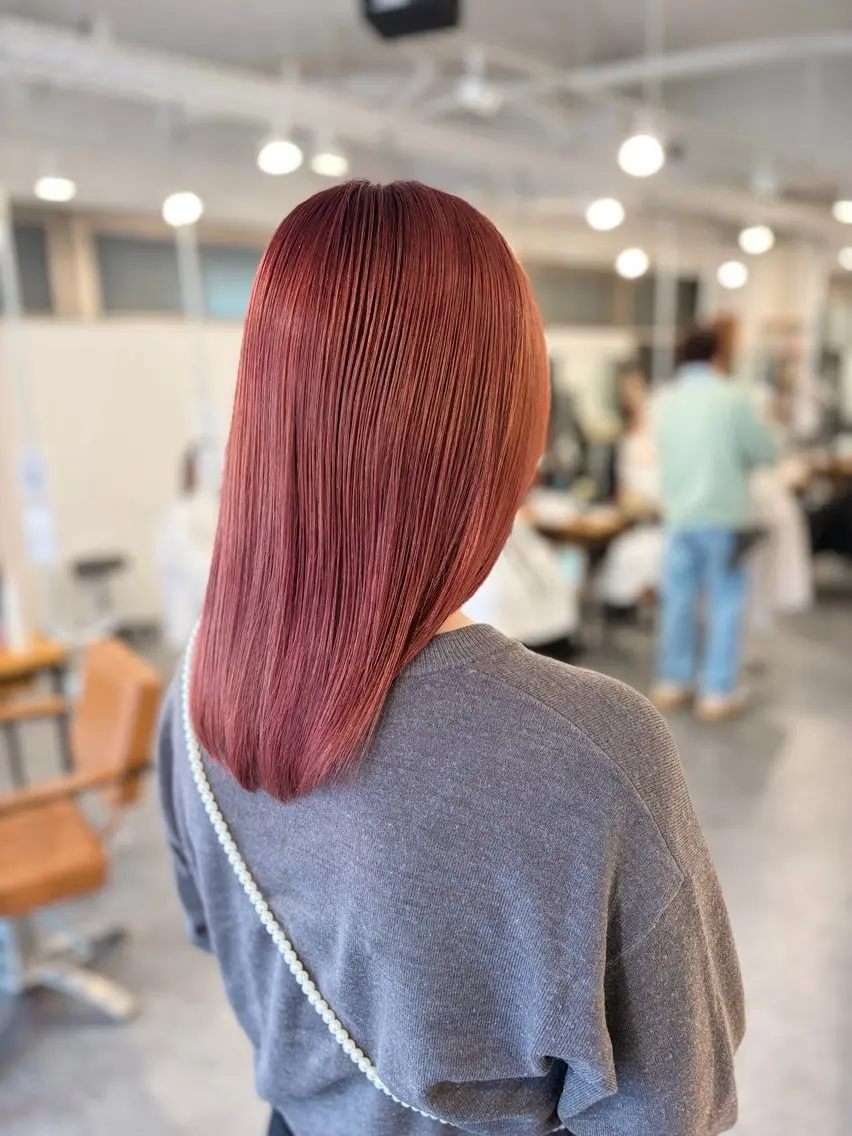 ミディアム カラー ブラウンカラー ピンクカラー ピンクブラウン カット ヘアカラー SHIAN 橋本 Daikiのヘアスタイル