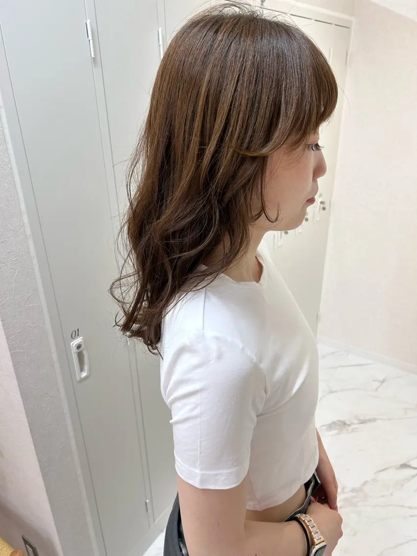 ロング カラー ベージュカラー 顔まわりレイヤー 顔周りカット レイヤーカット カット ヘアカラー トリートメント Saori / ボブ /顔周り/カラー🎀のヘアスタイル