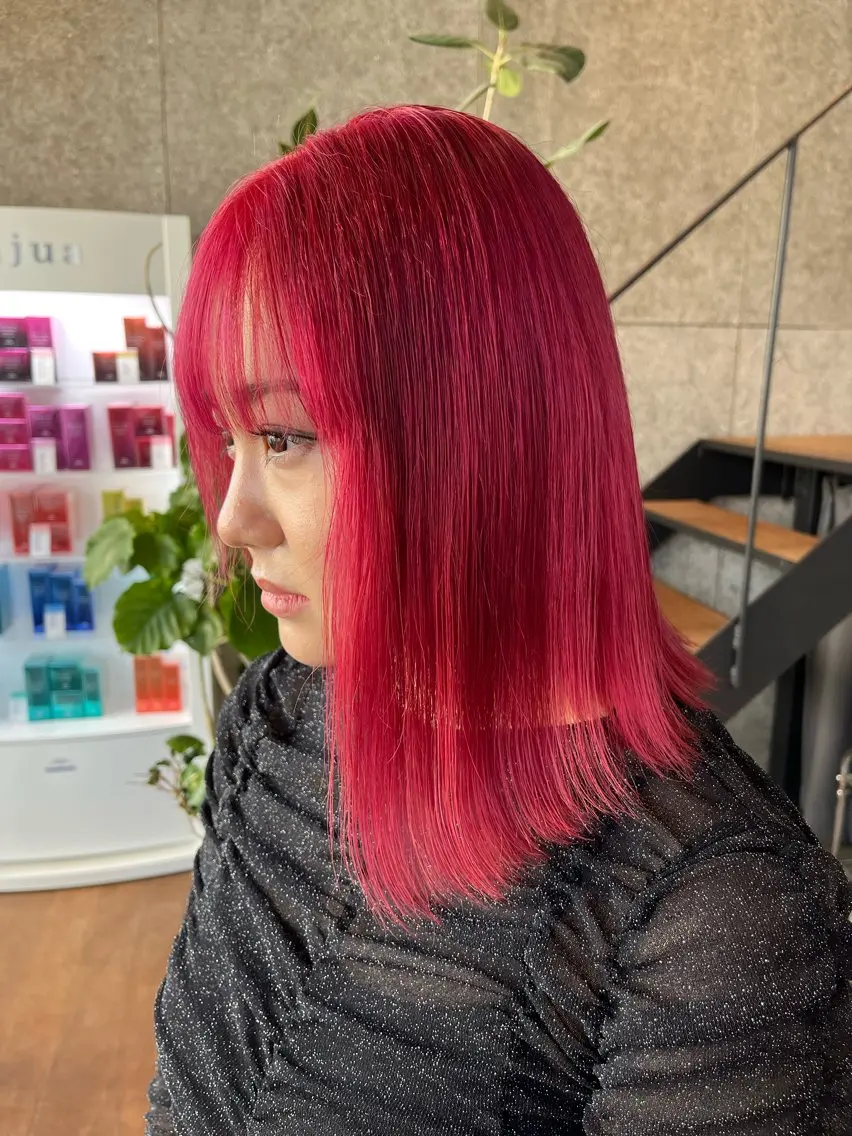 ミディアム カラー ヘアアレンジ カット ヘアカラー トリートメント 垢抜けボブ×透明 感カラーリクト💥のヘアスタイル