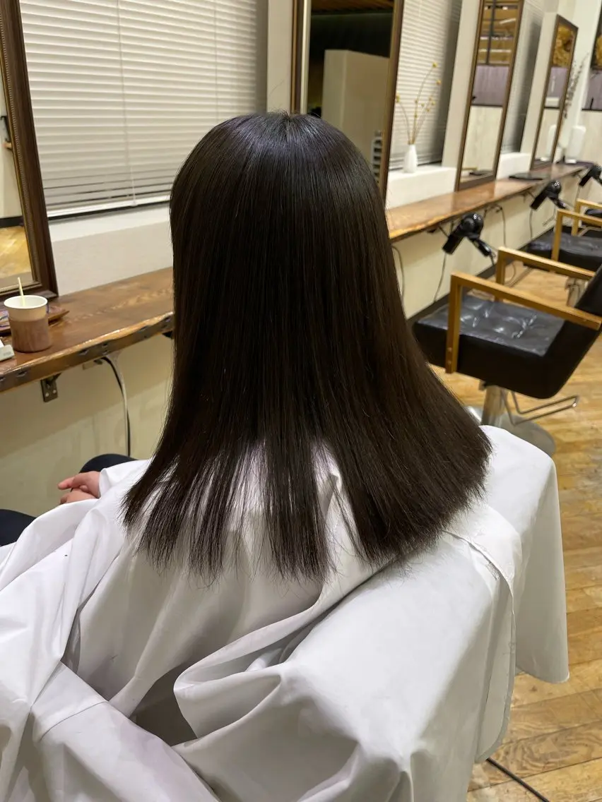 ミディアム キッズ くせ毛 縮毛矯正 佐藤 海璃のヘアスタイル