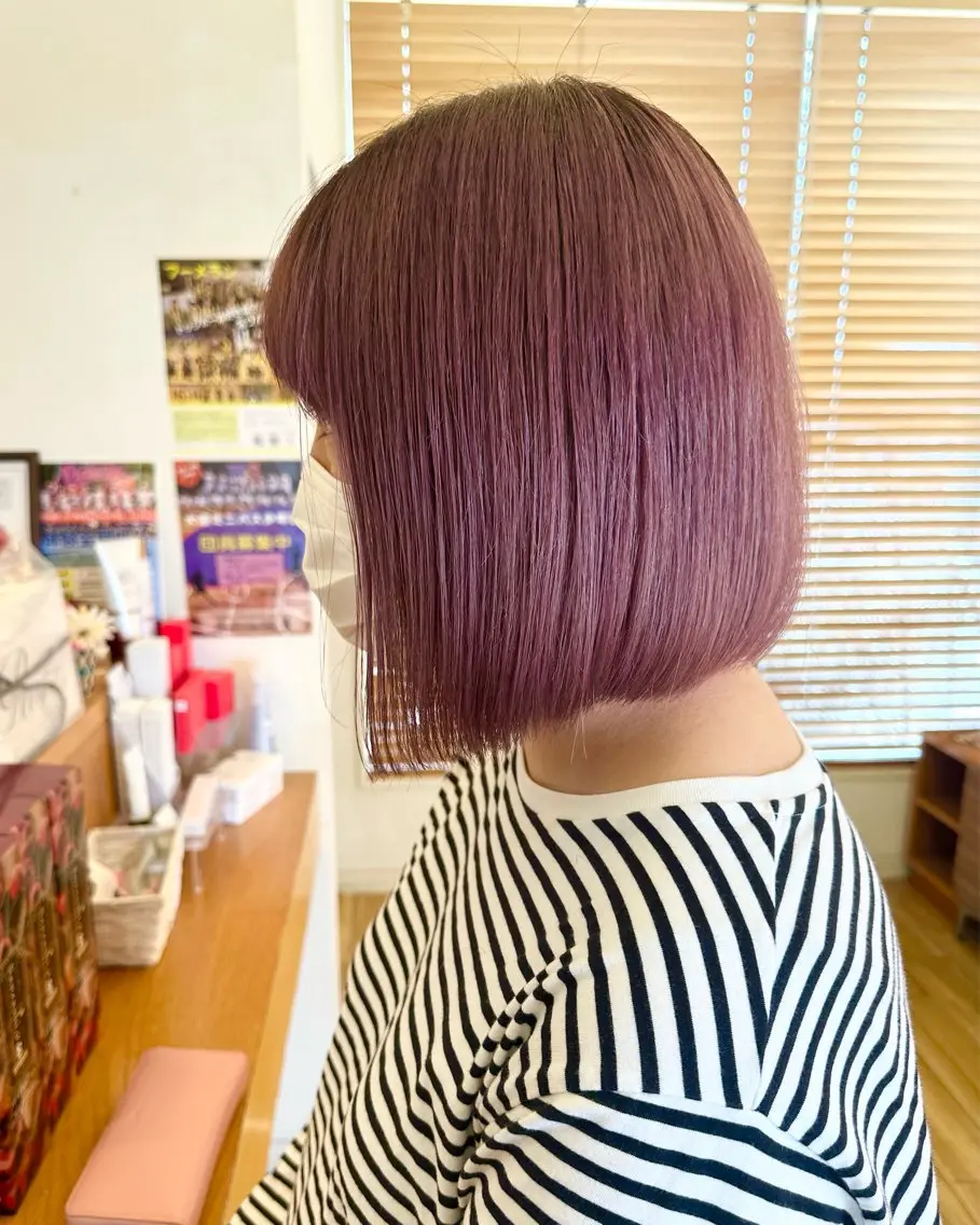 ショート カラー ブリーチ ピンクカラー ボブ ペッツ本店 スタイリスト増田ゆきのヘアスタイル