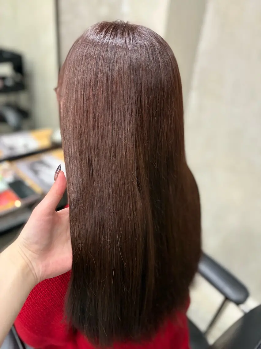 カラー ブラウンカラー ピンクカラー かわうち れなのヘアスタイル