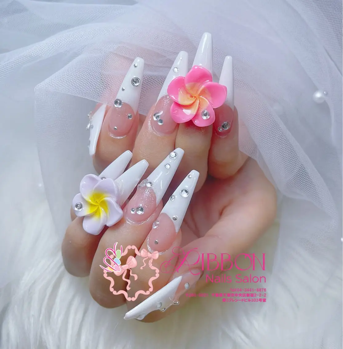 ネイル フットネイル フレンチネイル ジェルネイル マグネットネイル 持ち込み ハンドネイル Ribbonnail salonのネイルデザイン