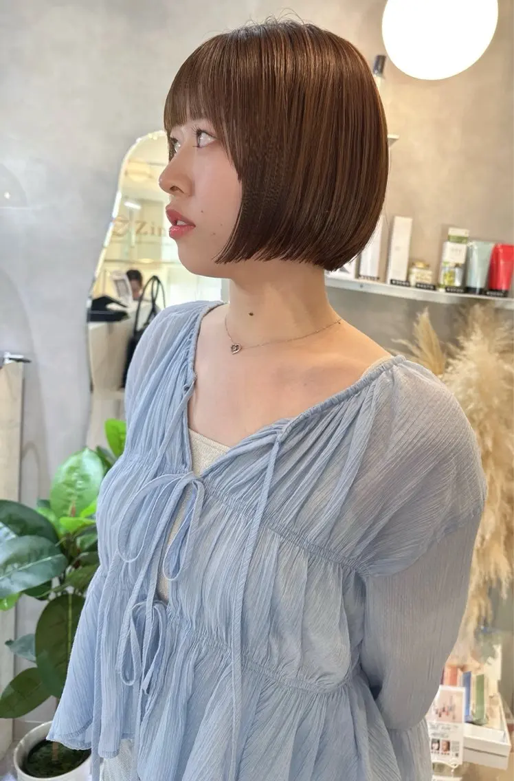 🩶ミニモ学割クーポン🩶前髪カット+ケアカラー+超音波3step ベージュ/ラベンダー/モカの写真