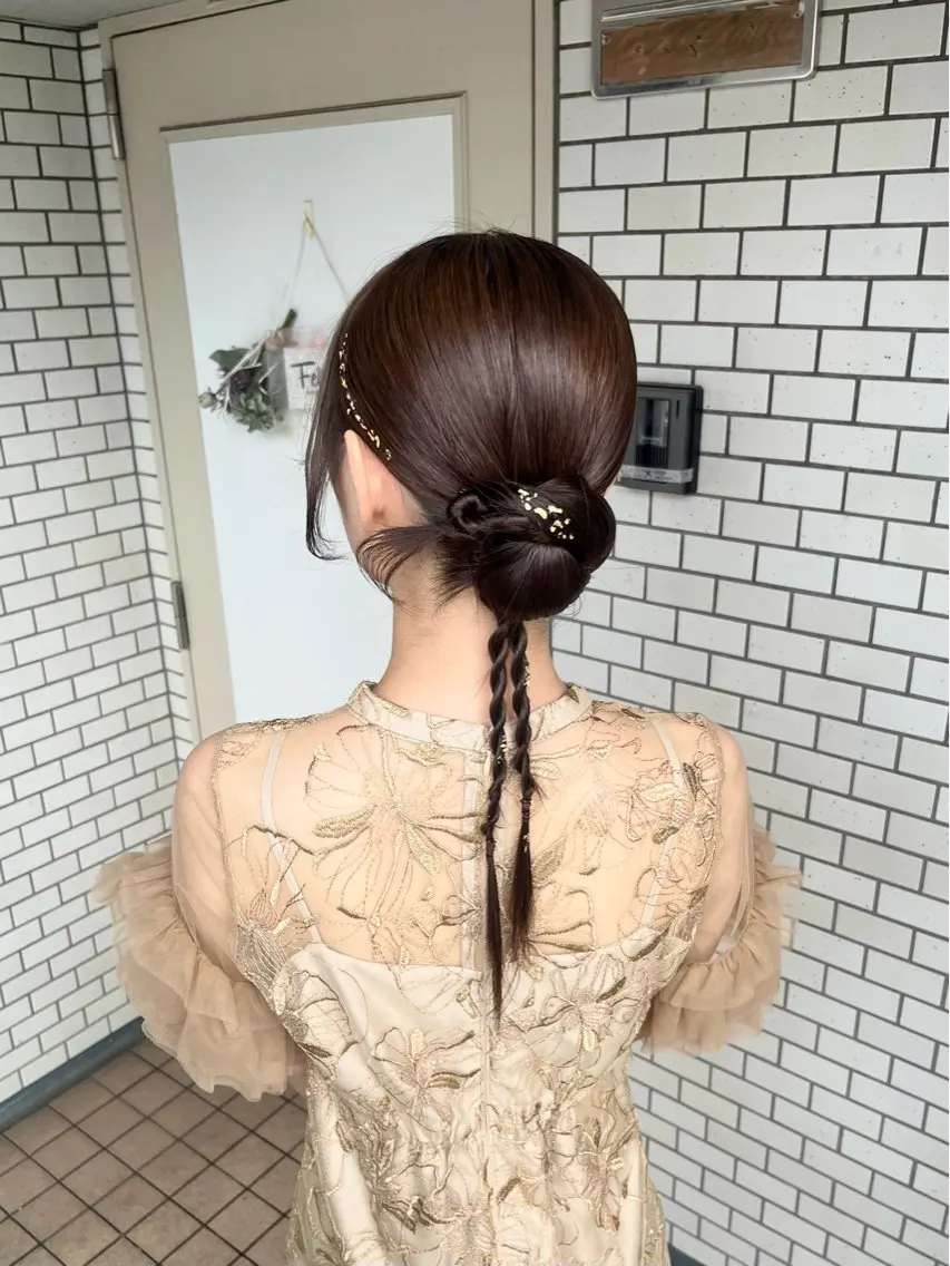 ヘアアレンジ 結婚式・ブライダル 髪飾り ヘアセット 六本木/推し活/ メンズ💐yuriのヘアスタイル