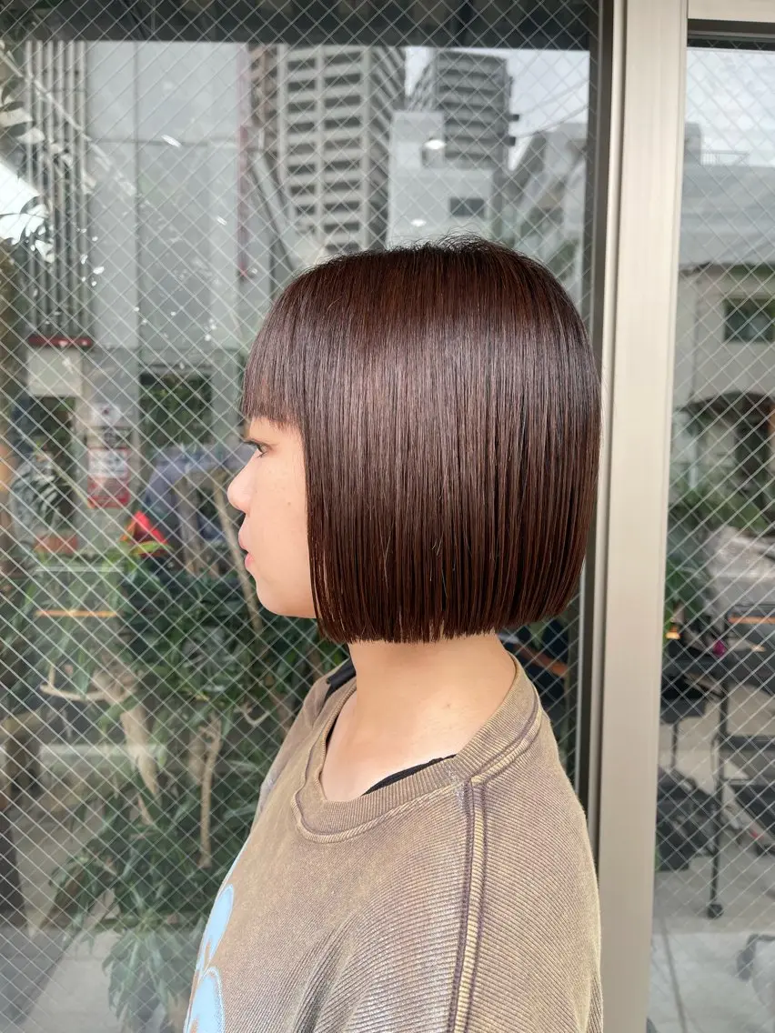ショート カラー ボブ カット ヘアカラー トリートメント 🩵ボブ/レイヤー /髪質改善🩵のヘアスタイル