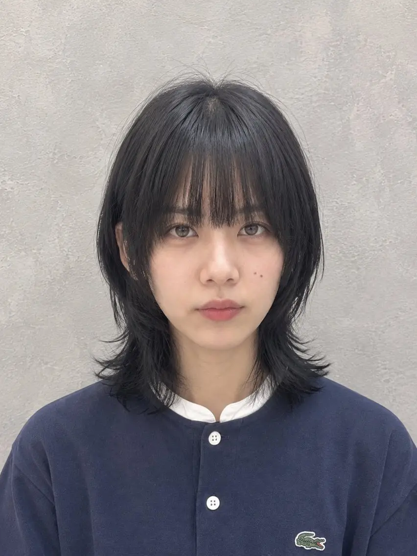 ミディアム カラー ウルフカット カット ヘアカラー トリートメント 【enil代表】 杉林和哉のヘアスタイル