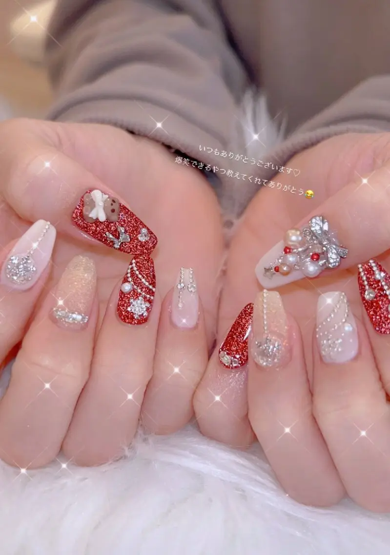 ネイル アートネイル 冬ネイル クリスマス ハンドネイル I LOVE ME NAIL.。.:*♡のネイルデザイン