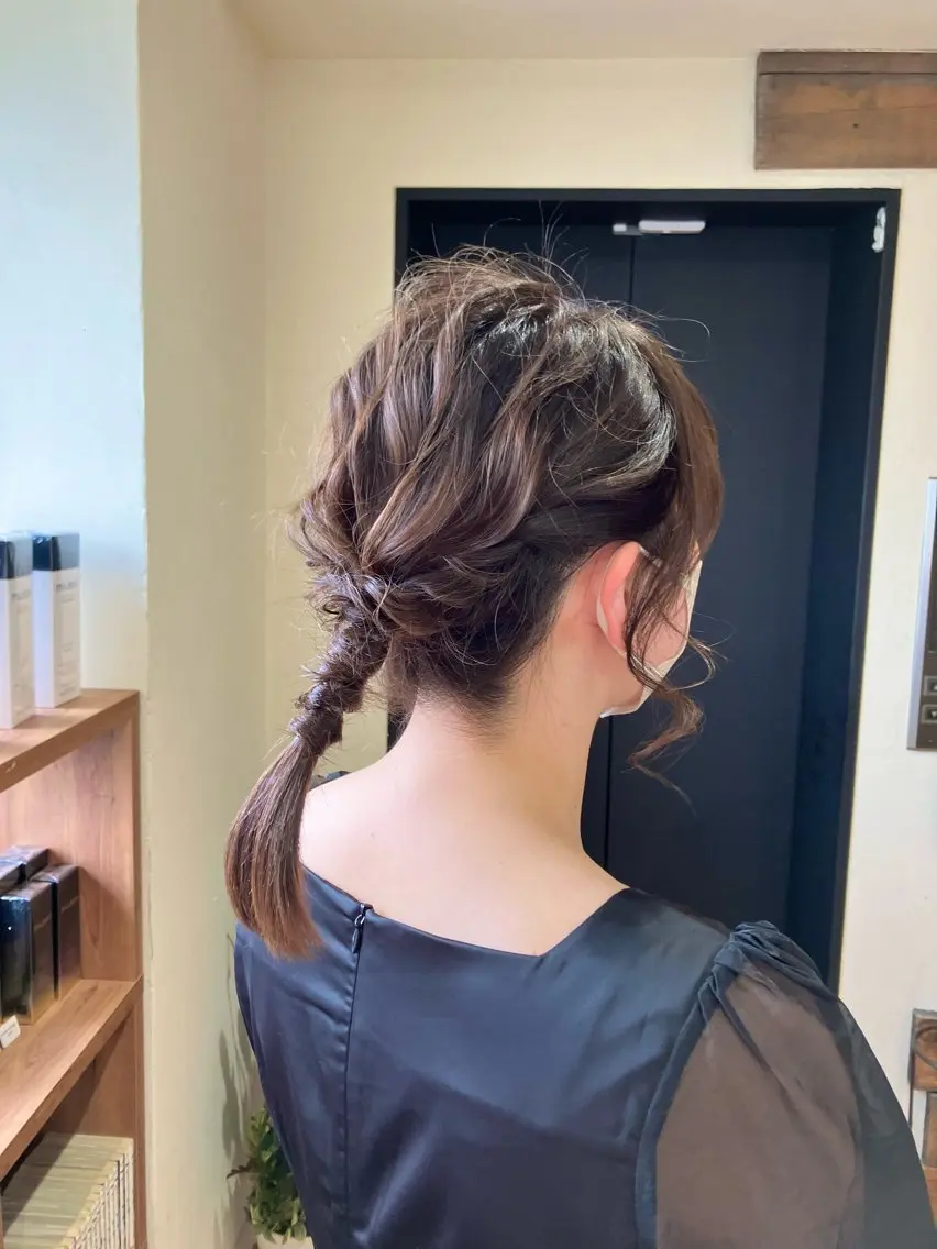 ミディアム ヘアアレンジ 成人式 結婚式・ブライダル 浴衣 ヘアセット 梅山 美侑のヘアスタイル