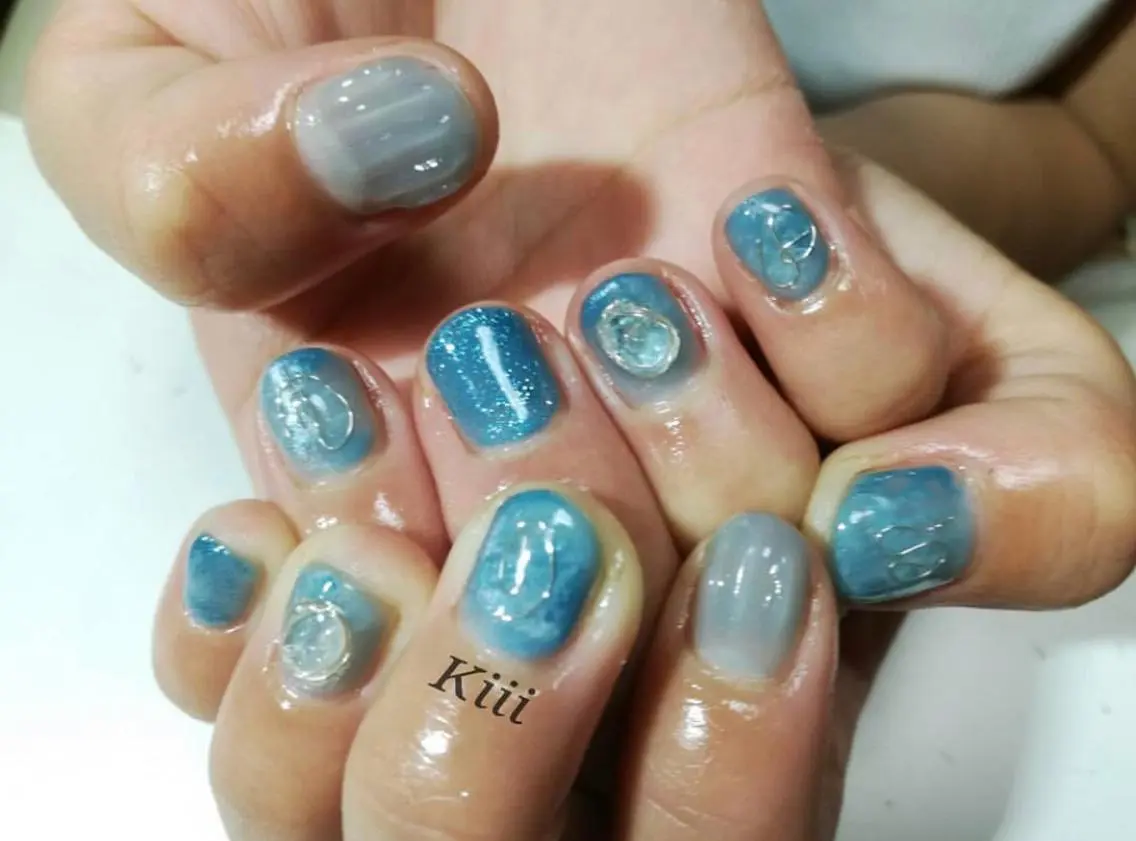 ネイル アートネイル クリアネイル ハンドネイル フットネイル kiii.__ ✴︎*のネイルデザイン