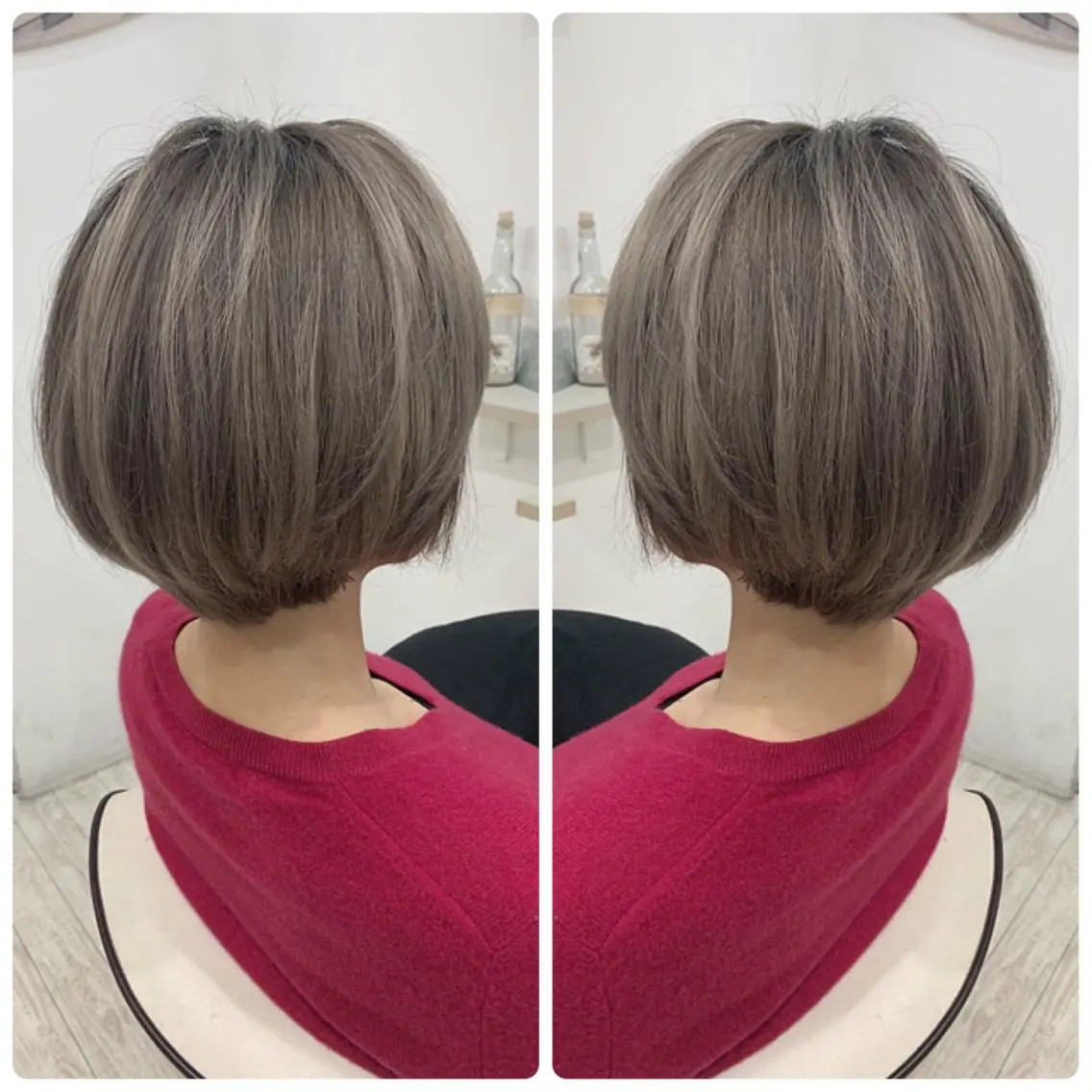 ショート カラー ヘアカラー トリートメント 京都大人女性ショート 徒歩1分/秋山のヘアスタイル
