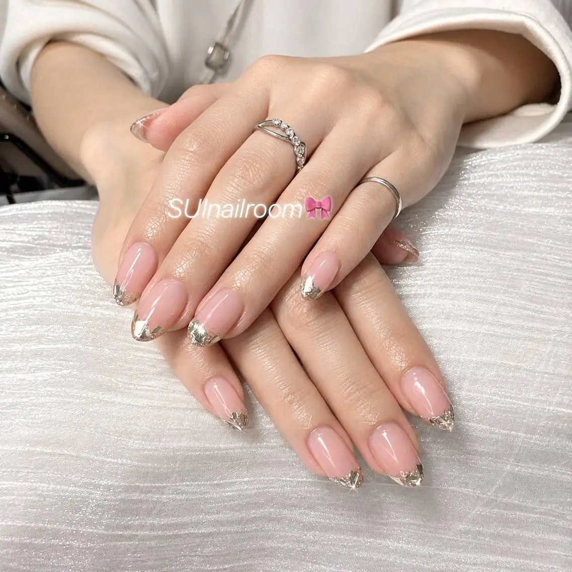 ネイル チークネイル フレンチネイル ガラスフレンチ マグネットネイル ハンドネイル 自宅SUI Nail Roomのネイルデザイン