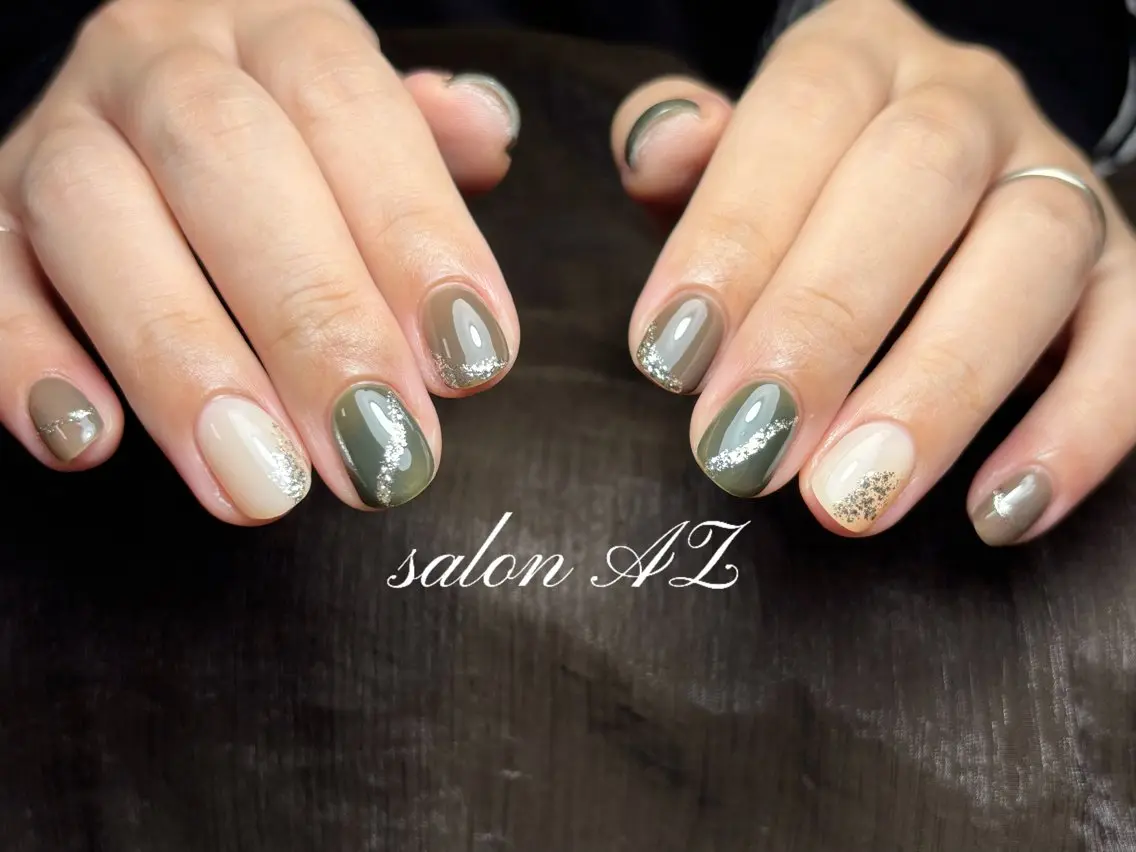 ネイル 長さ出し フットネイル フレンチネイル マグネットネイル ニュアンスネイル salon AZのネイルデザイン