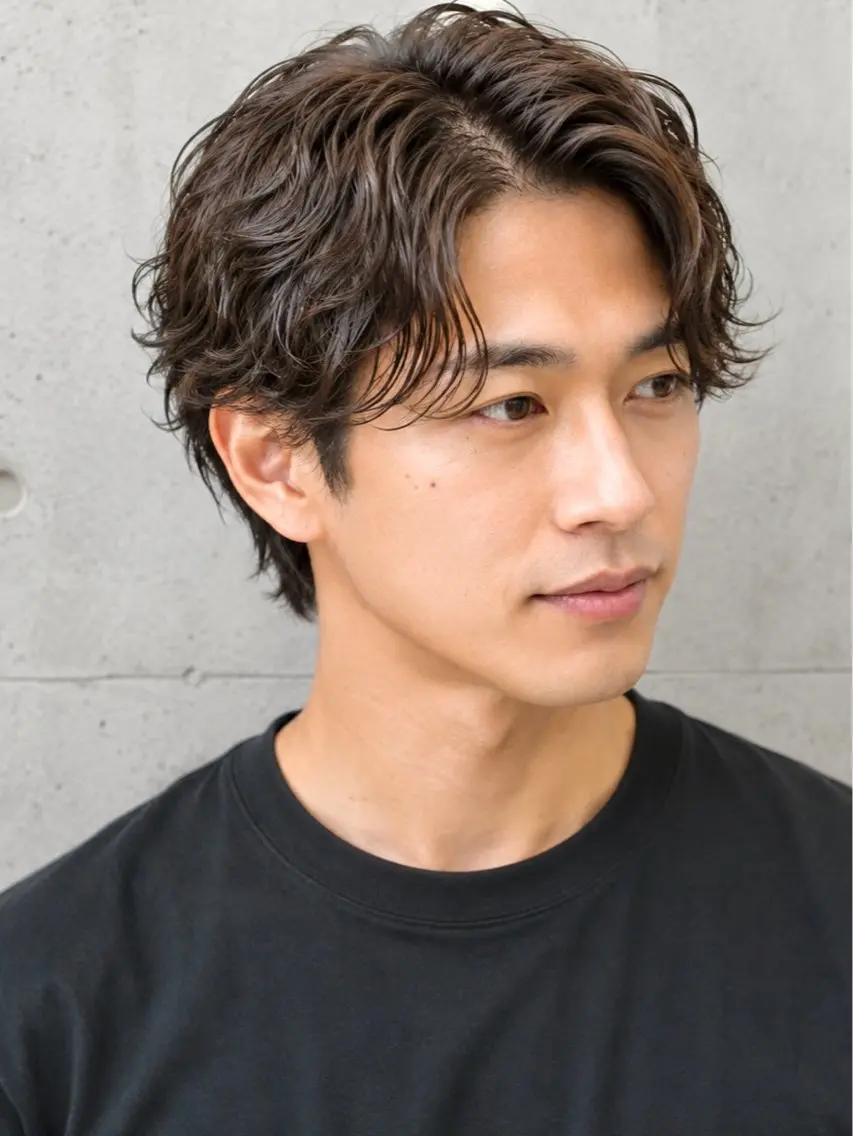 ショート パーマ メンズ カット パーマ メンズ特化/パーマ/ 髪質改善　高野奨馬のヘアスタイル