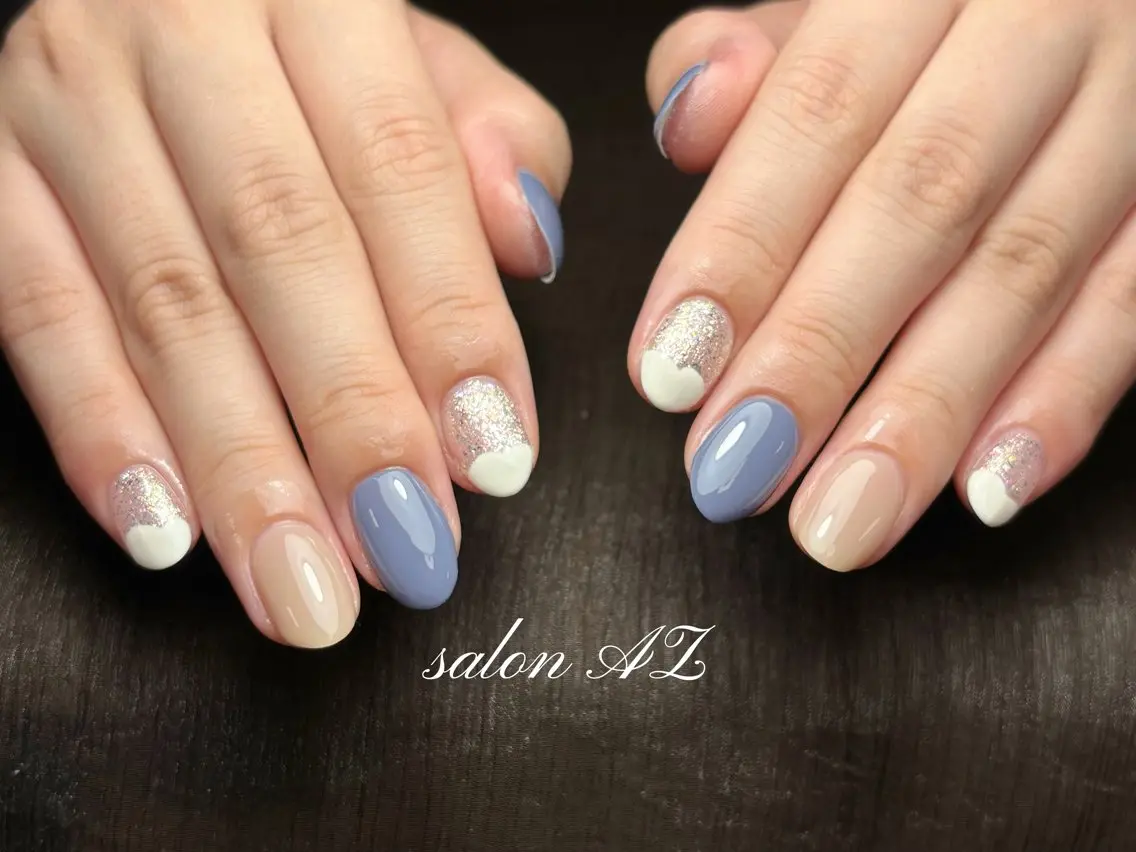 ネイル 長さ出し フットネイル フレンチネイル マグネットネイル ニュアンスネイル ハンドネイル salon AZのネイルデザイン