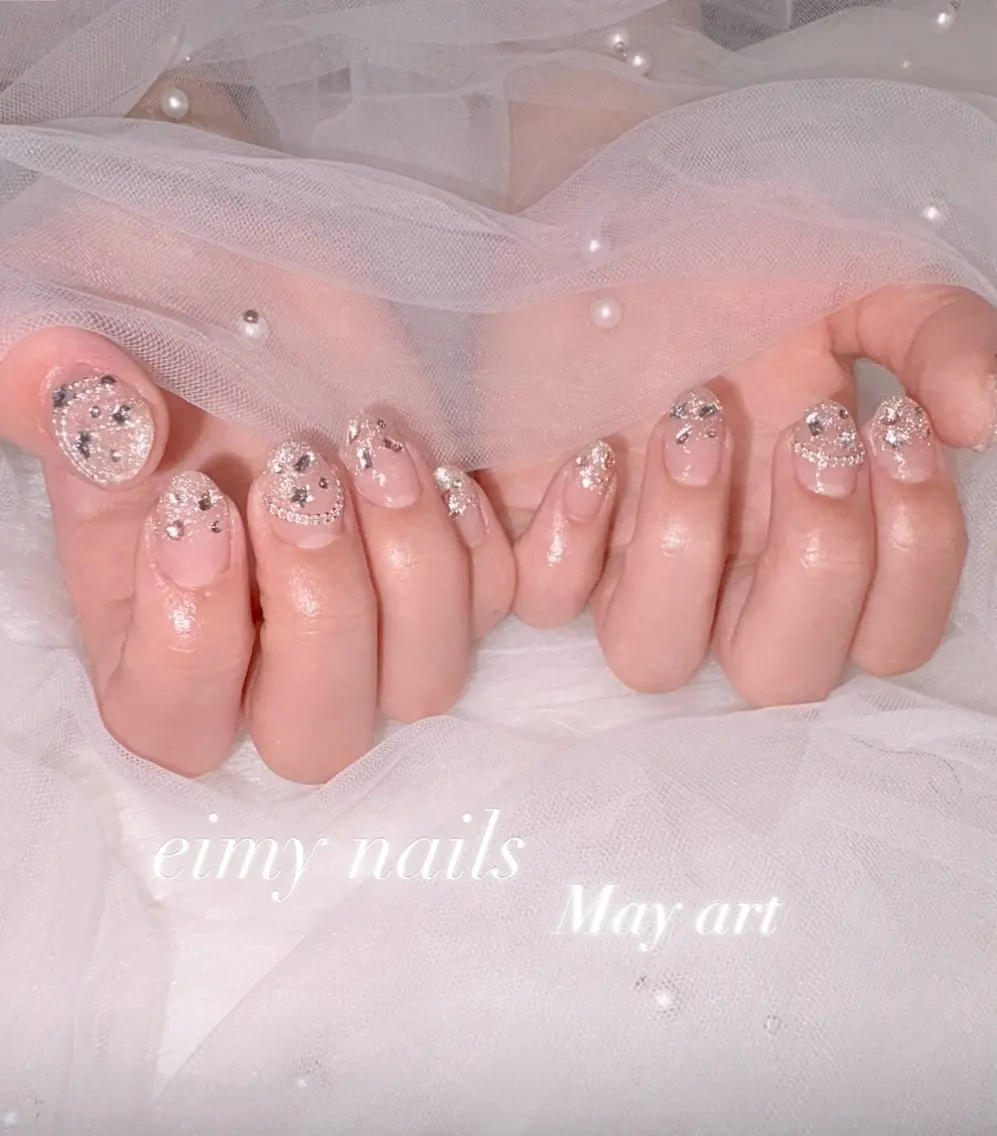 ネイル フラッシュネイル グラデーション 韓国ネイル ラメ(グリッター) ワンホンネイル ハンドネイル eimy nails♡のネイルデザイン