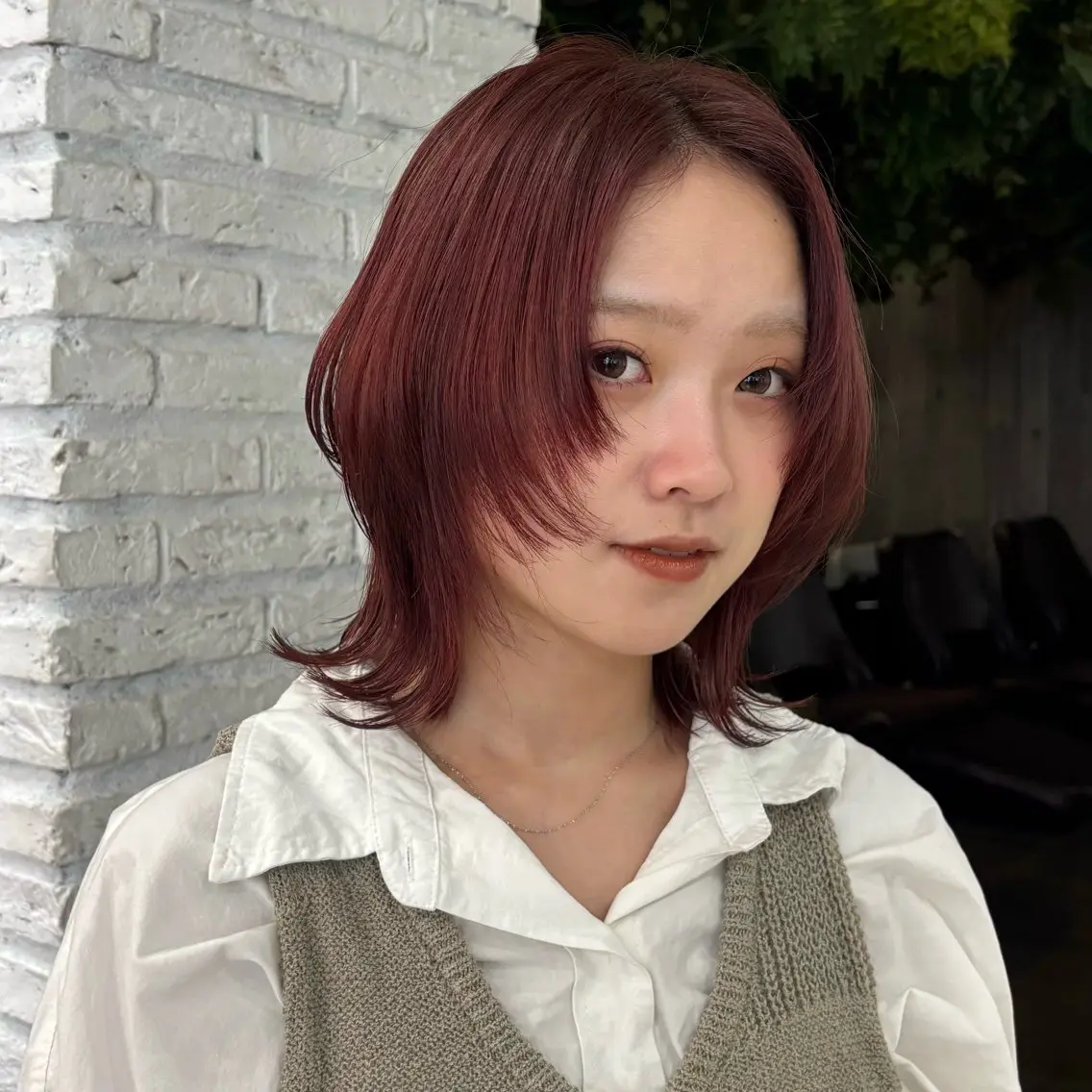 ミディアム カラー ヘアカラー 濱田 真尋のヘアスタイル