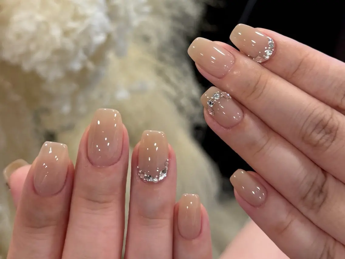 ネイル ブラウン フットネイル フレンチネイル グラデーション 氷ネイル・うるうるネイル ハンドネイル Mixx Nail_ Studioのネイルデザイン