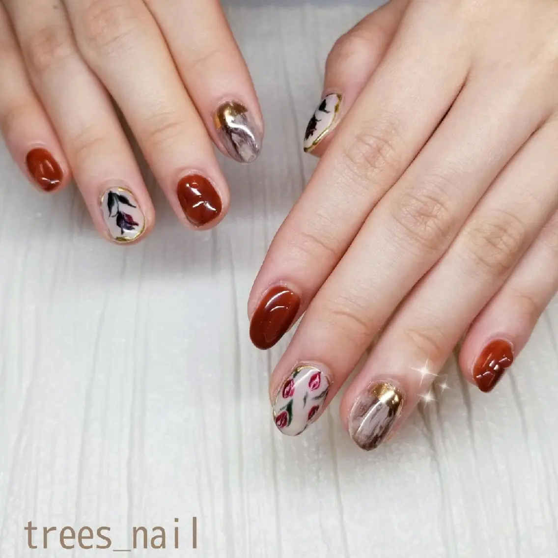 ネイル フレンチネイル ミラーネイル ハンドネイル フットネイル trees_ nailのネイルデザイン